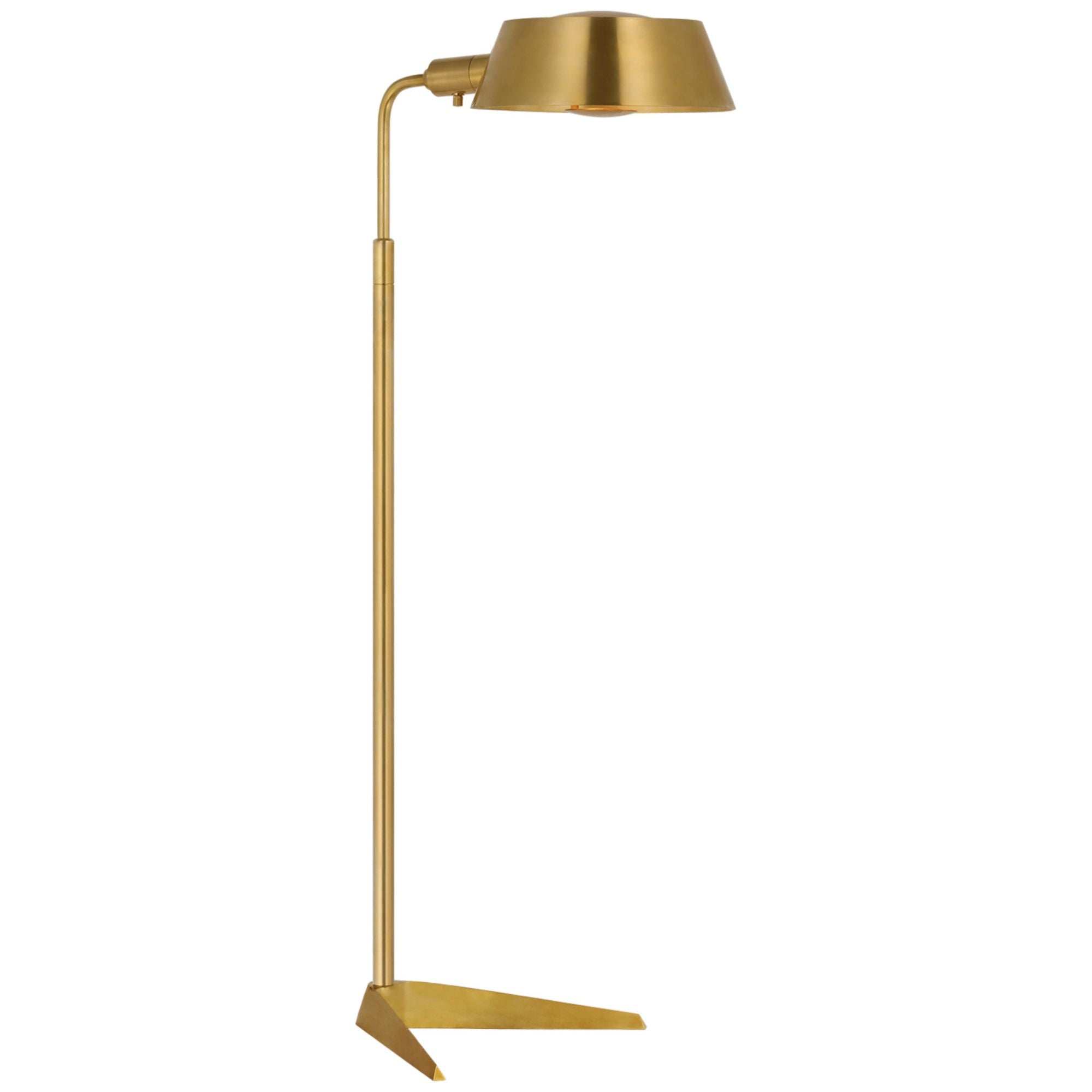 Thomas O'Brien Alfie Pharmacy Floor Lamp in Hand-Rubbed Antique Brass W12.5" x H36.25" - 46.25"