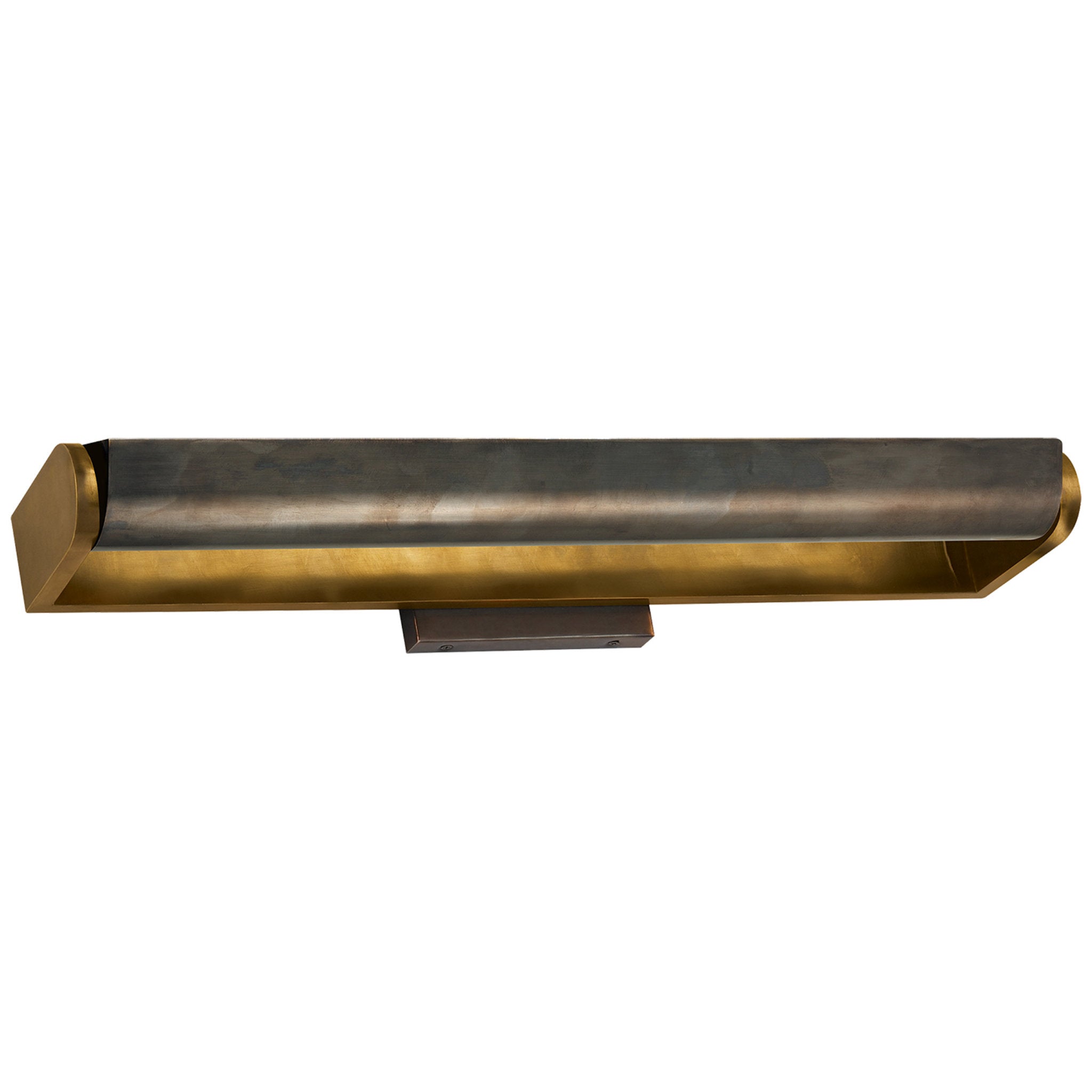 Thomas O'Brien David 24" Art Light in Hand-Rubbed Antique Brass with Bronze Shade Wall Light W24" x H3.75"