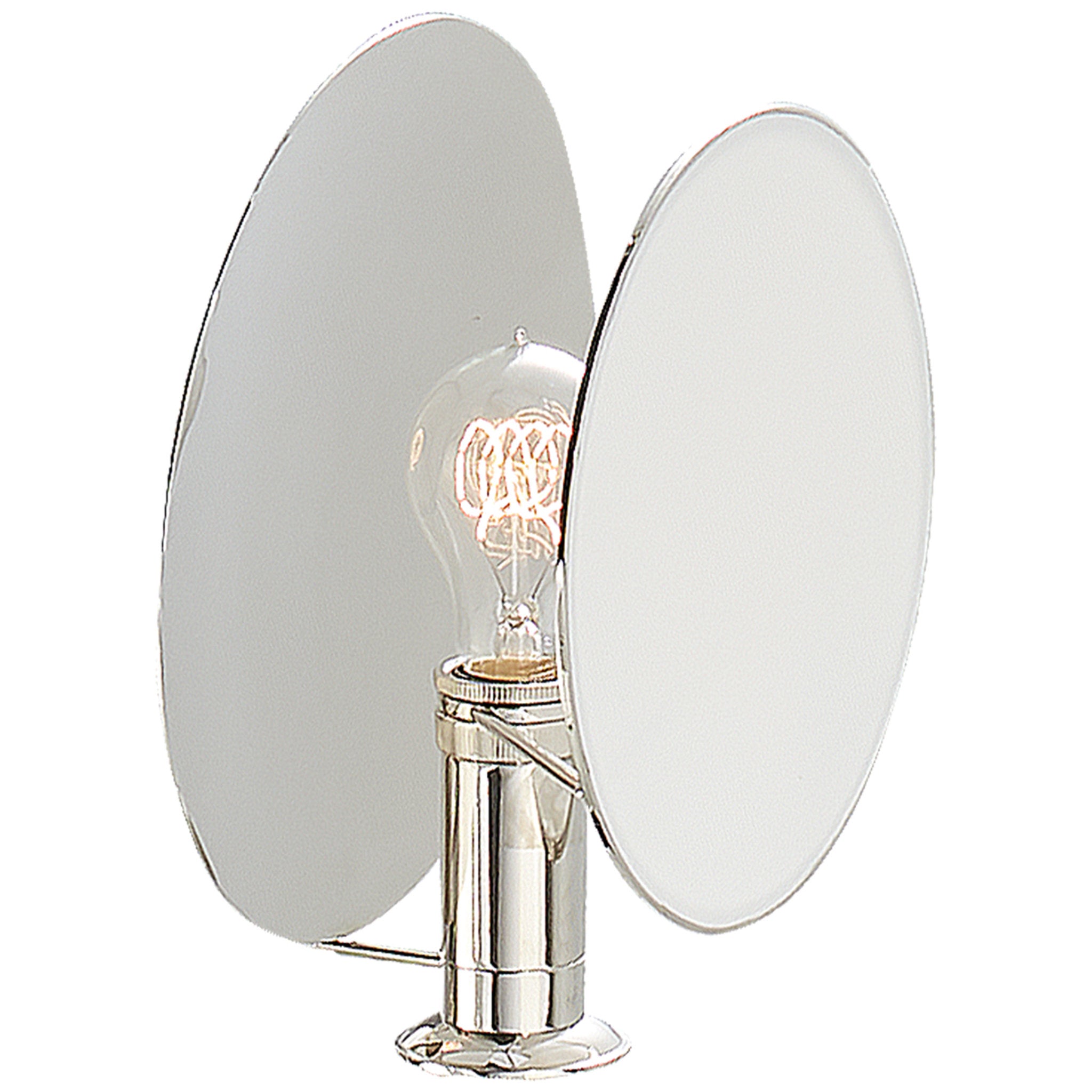 Thomas O'Brien Osiris Single Reflector Sconce in Polished Nickel with Linen Diffuser Wall Light W9.25" x H10.25"