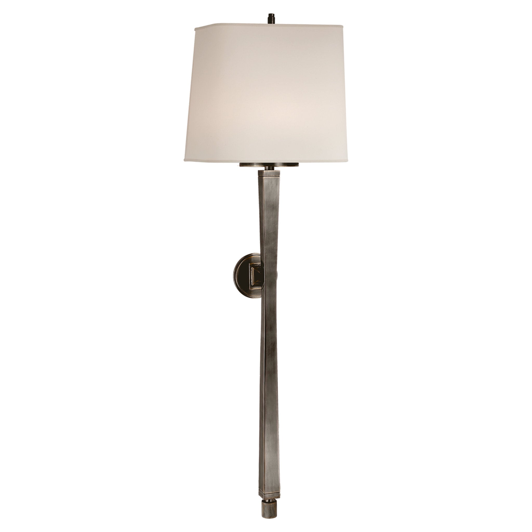Thomas O'Brien Edie Baluster Sconce in Bronze with Natural Paper Shade Wall Light W10" x H32.75"