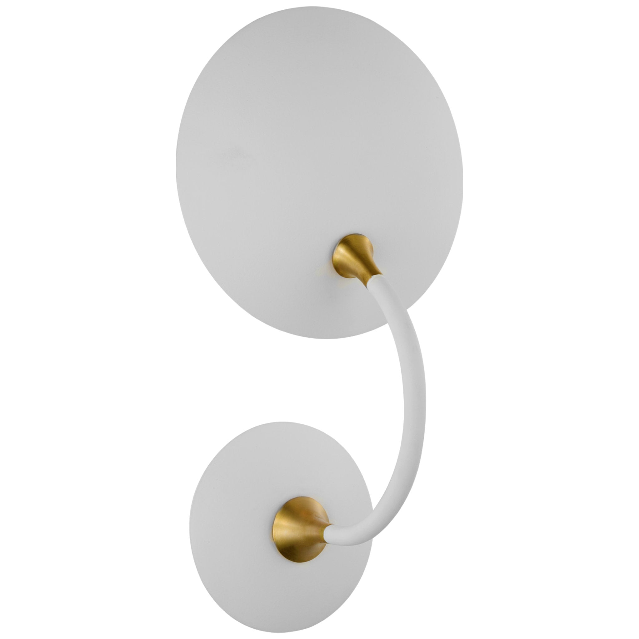 Thomas O'Brien Keira Medium Wall Wash Sconce in Matte White and Hand-Rubbed Antique Brass Wall Light W8" x H15.25"