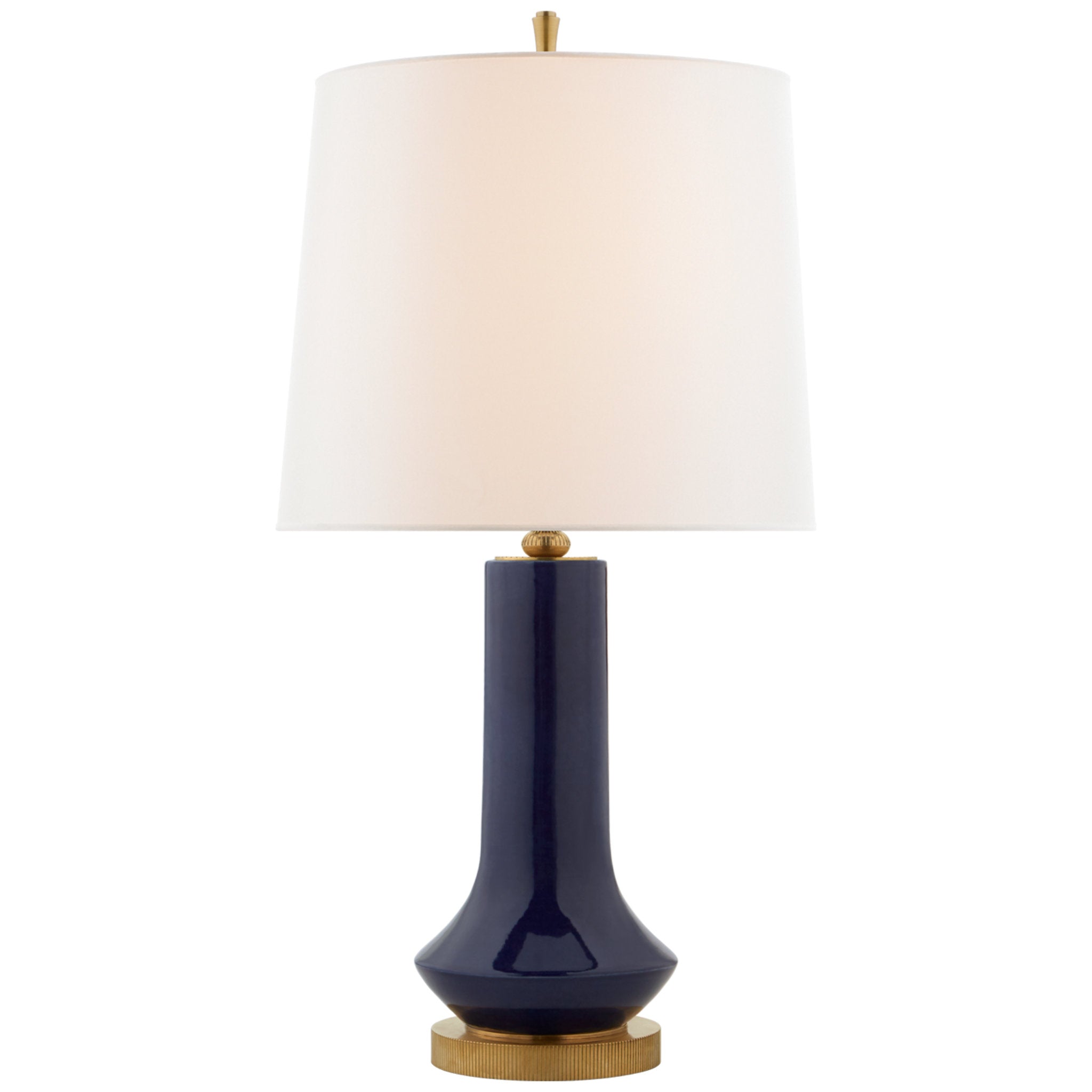 Thomas O'Brien Luisa Large Table Lamp in Denim with Linen Shade W16" x H31.25" - 33.75"