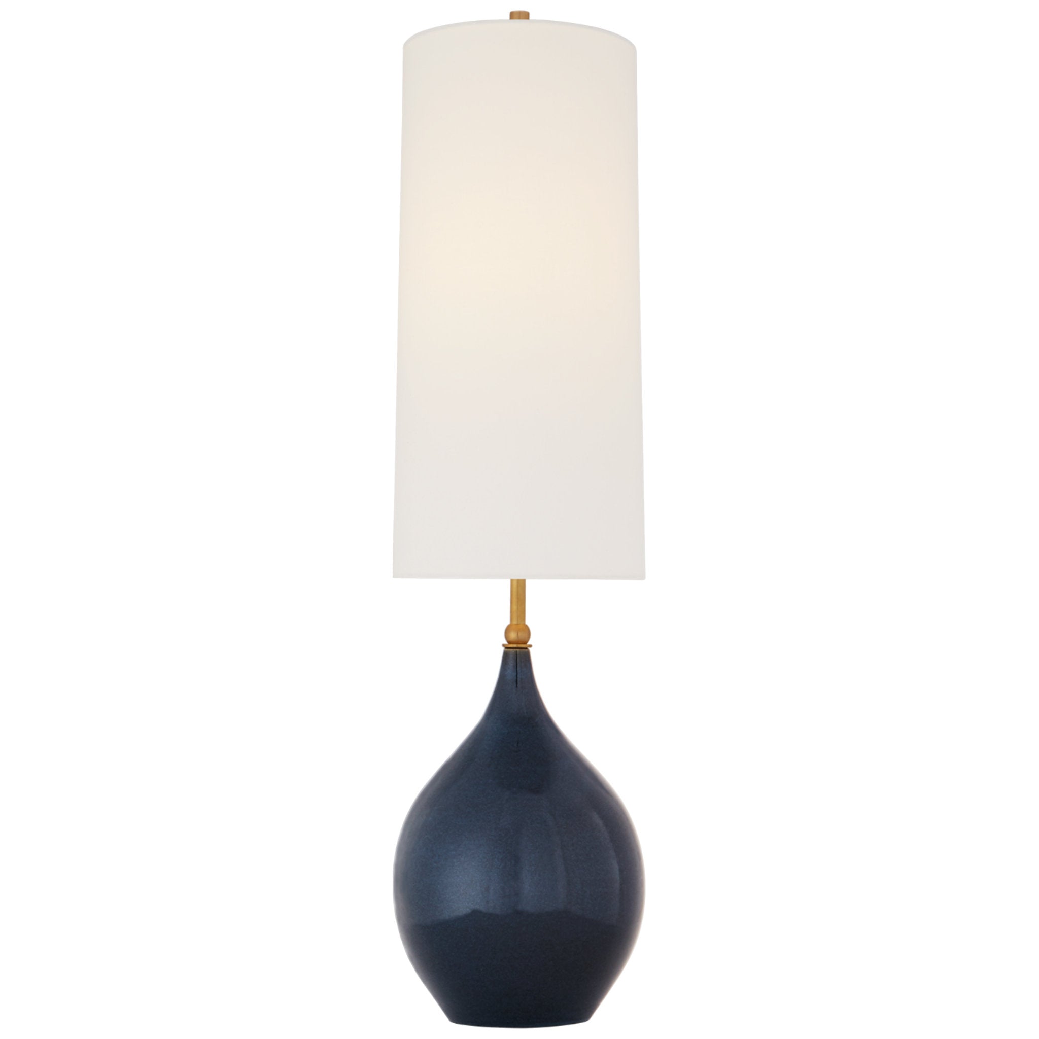 Thomas O'Brien Loren Large Table Lamp in Mixed Blue Brown with Linen Shade W10.25" x H31.25"