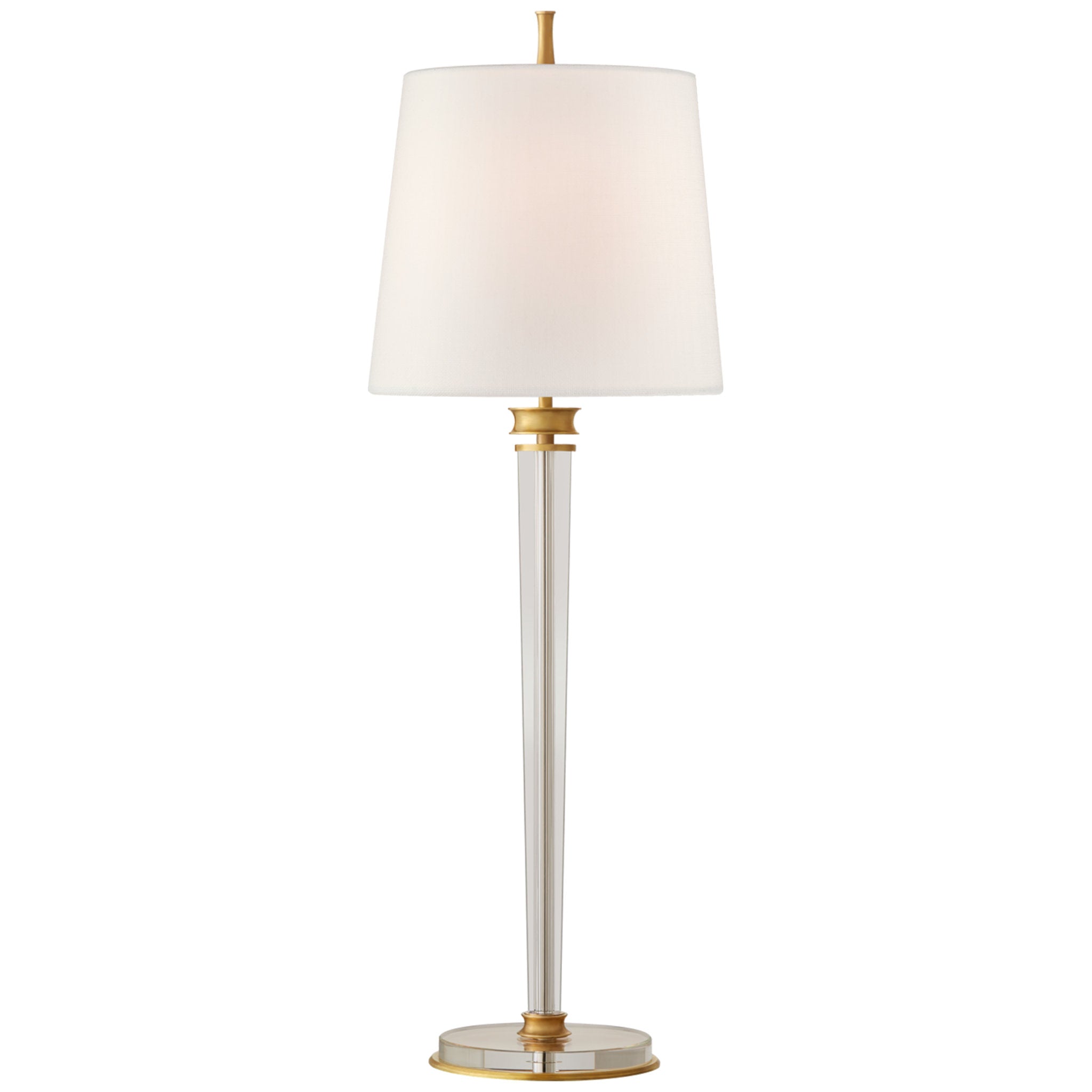 Thomas O'Brien Lyra Buffet Lamp in Hand-Rubbed Antique Brass and Cryst