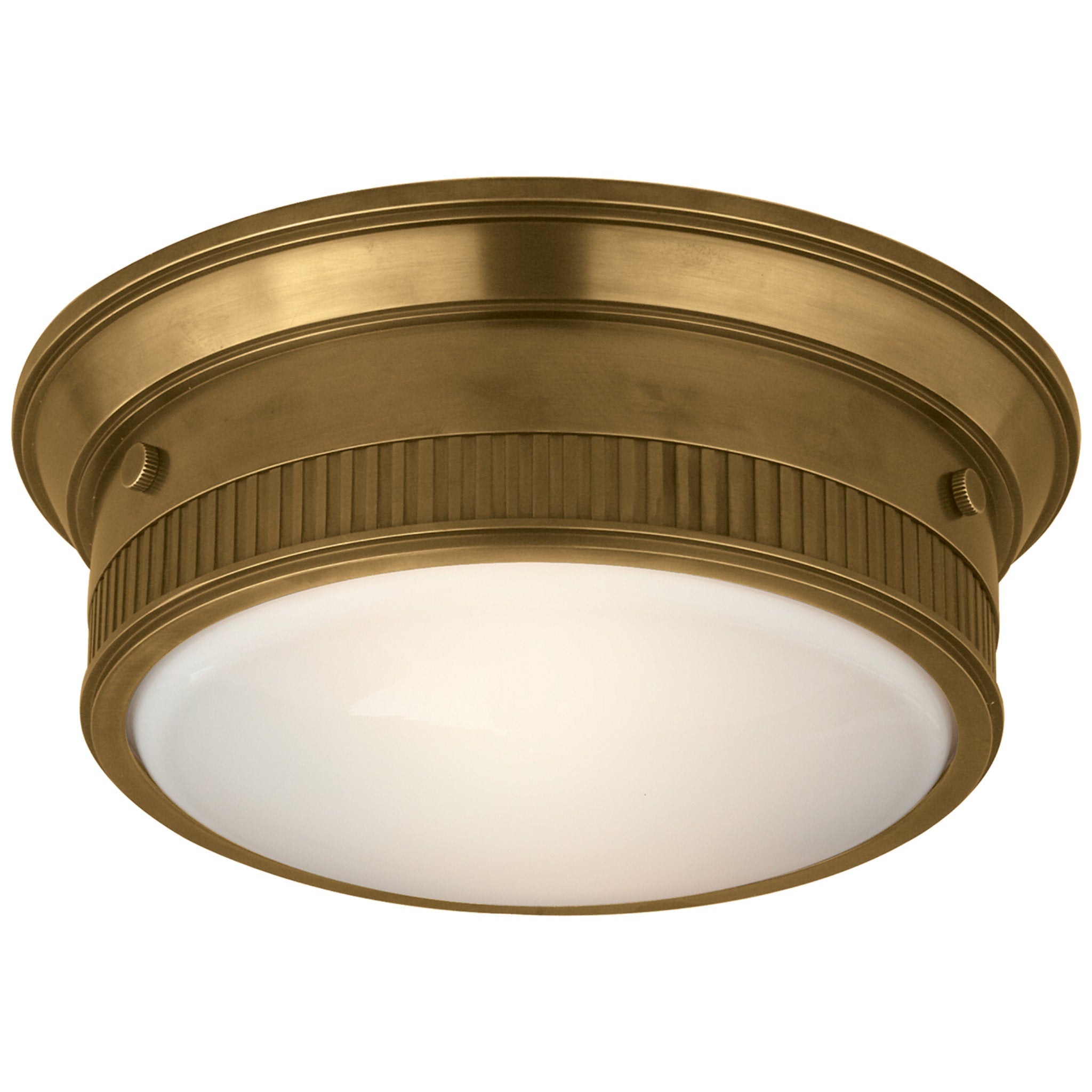 Thomas O'Brien Calliope Marine Flush Mount in Hand-Rubbed Antique Brass Ceiling Light W11.5" x H4.5"