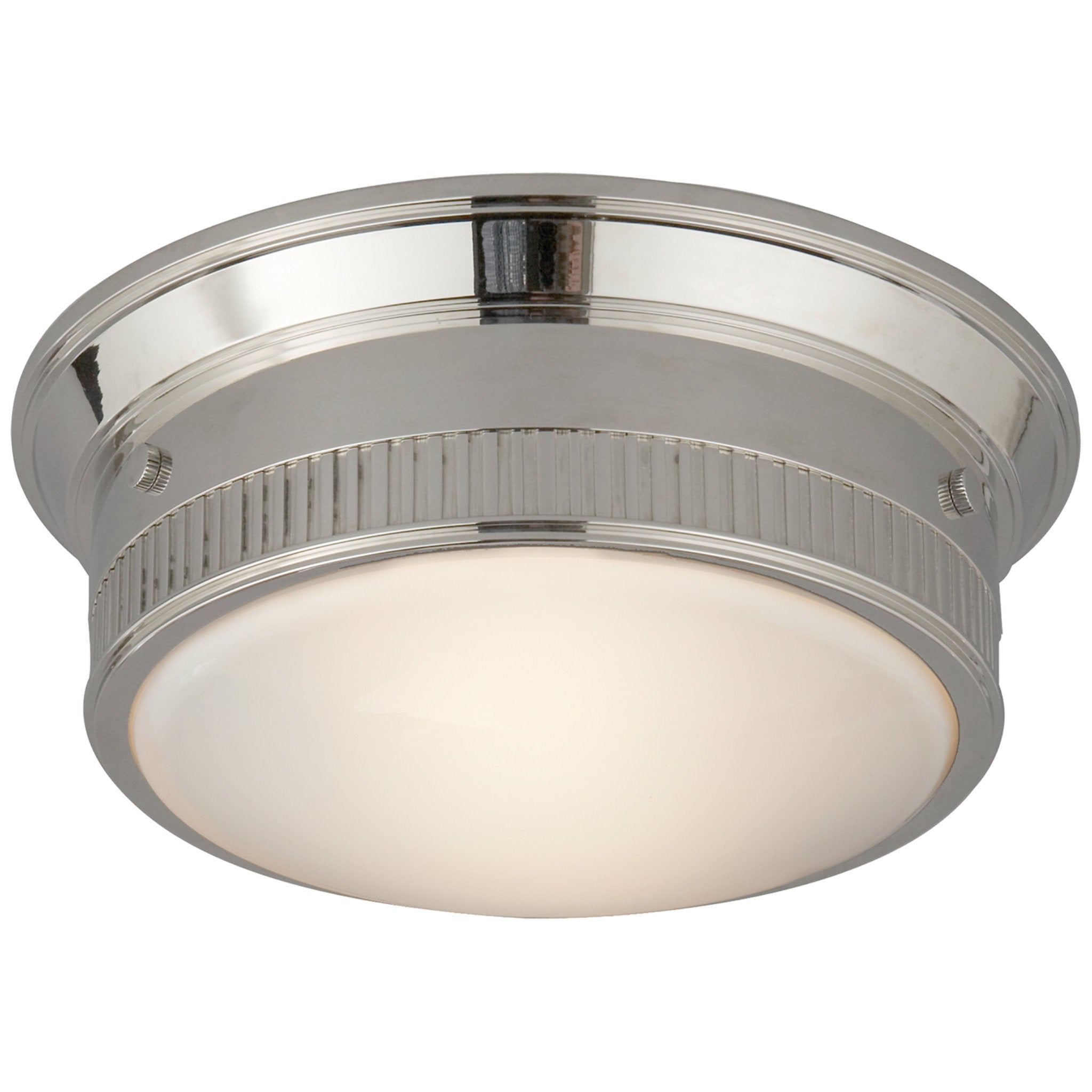 Thomas O'Brien Calliope Marine Flush Mount in Polished Nickel Ceiling Light W11.5" x H4.5"