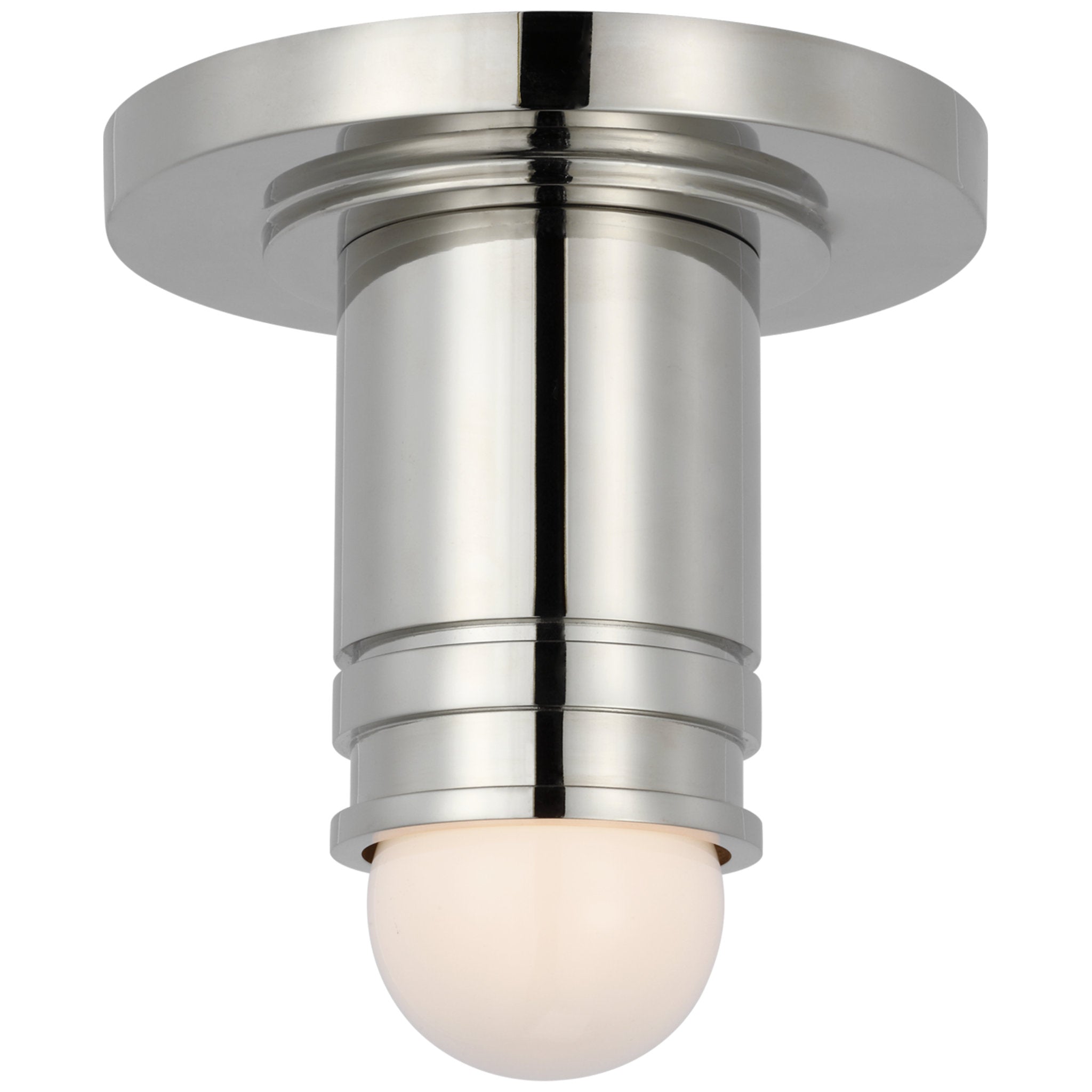 Thomas O'Brien Top Hat Mini Monopoint Flush Mount in Polished Nickel Ceiling Light W2.75" x H5"