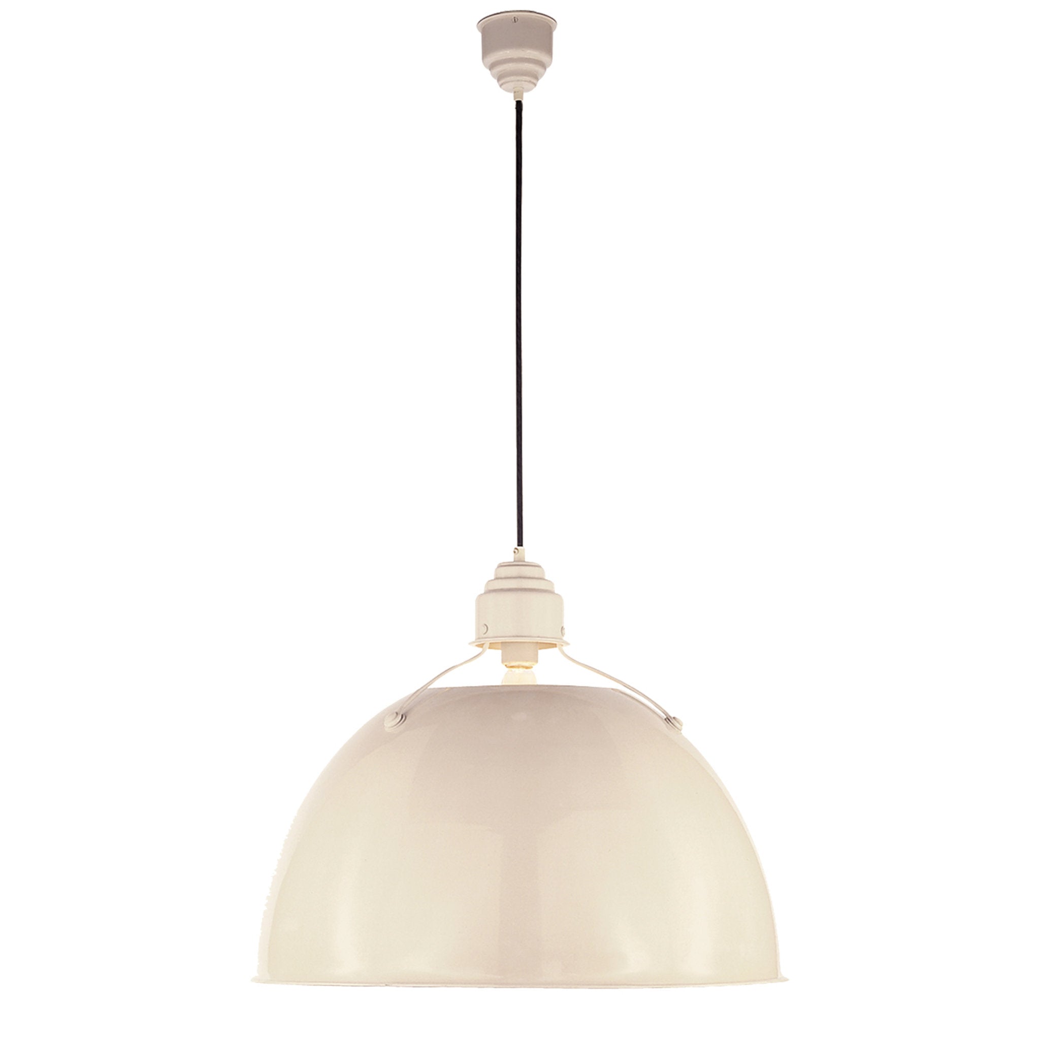 Thomas O'Brien Eugene Large Pendant in Antique White Ceiling Light W21"