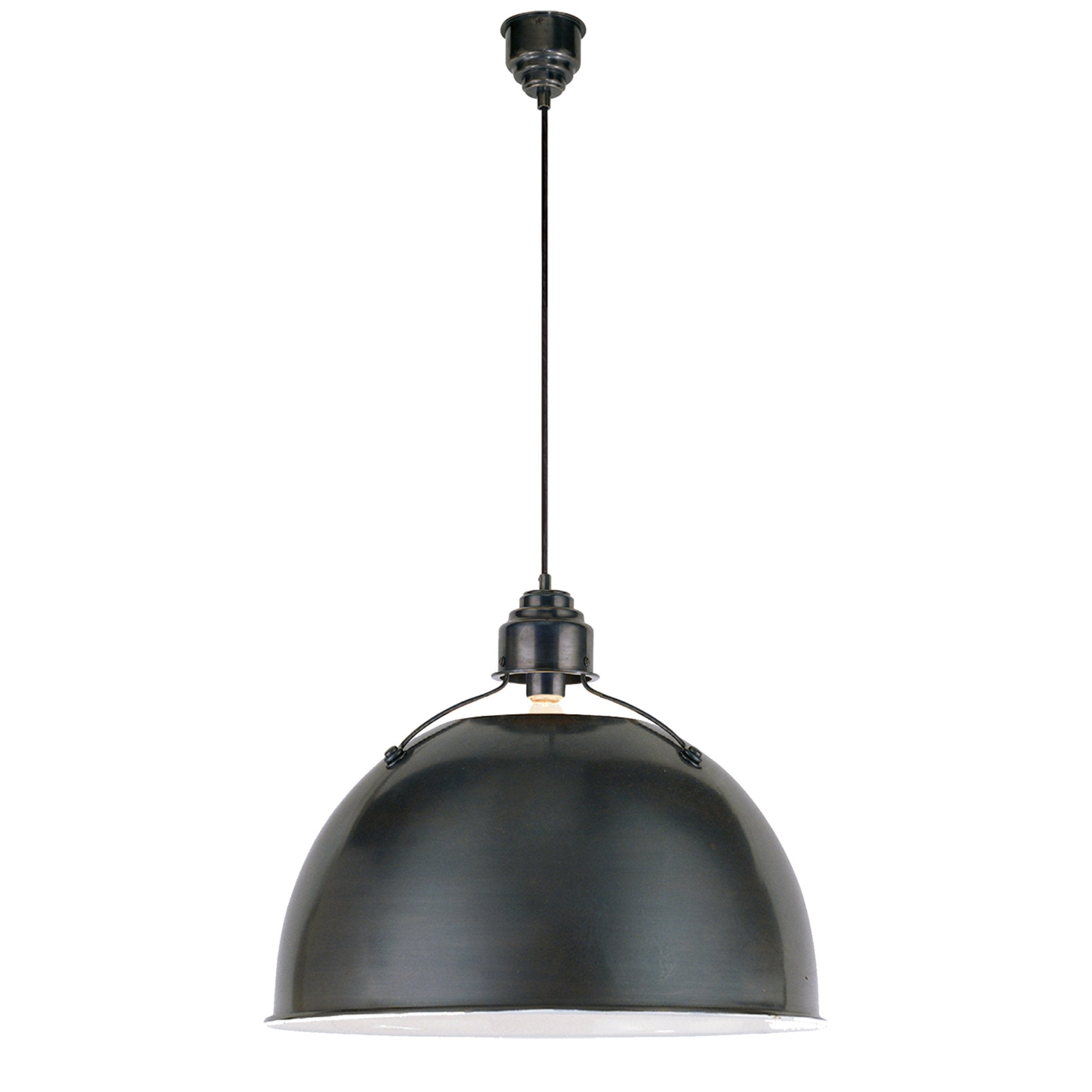 Thomas O'Brien Eugene Large Pendant in Bronze Ceiling Light W21"
