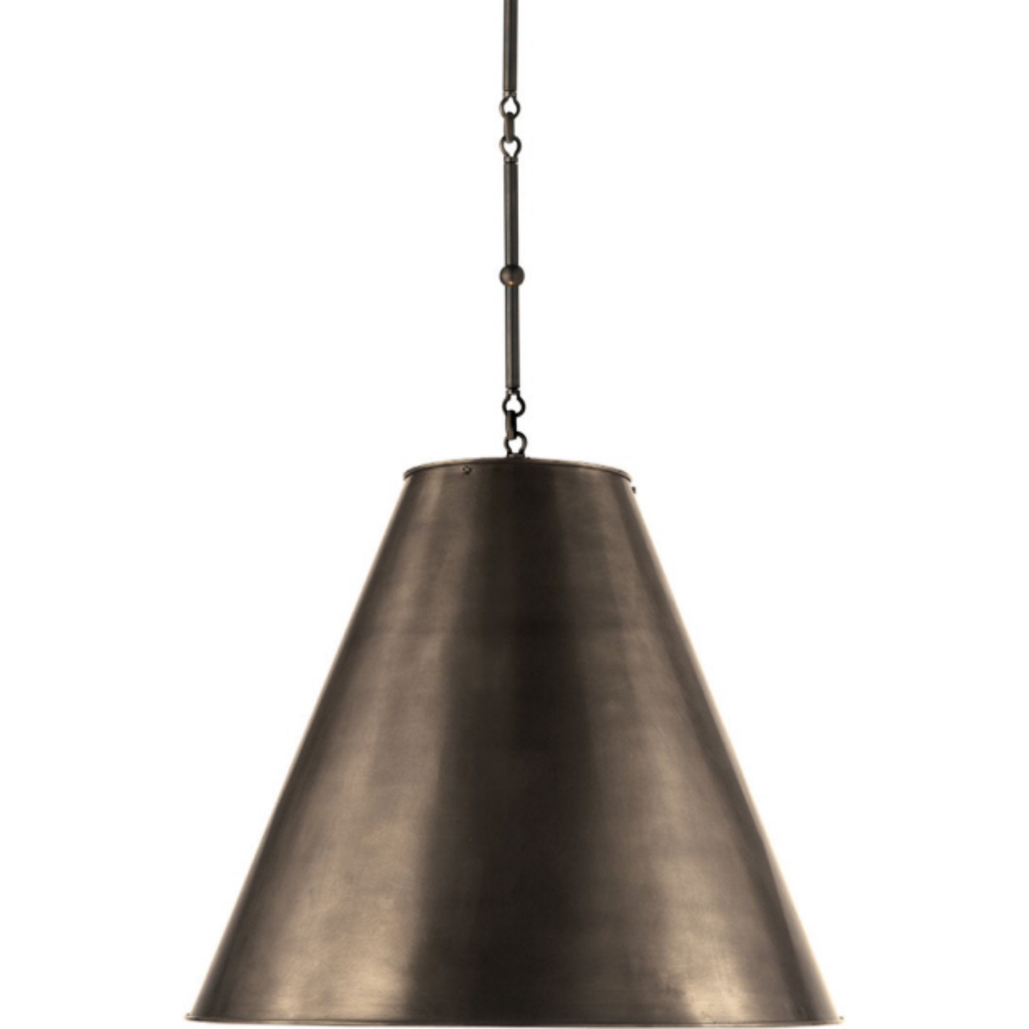 Thomas O'Brien Goodman Large Hanging Lamp in Bronze with Bronze Shade Ceiling Light W24"