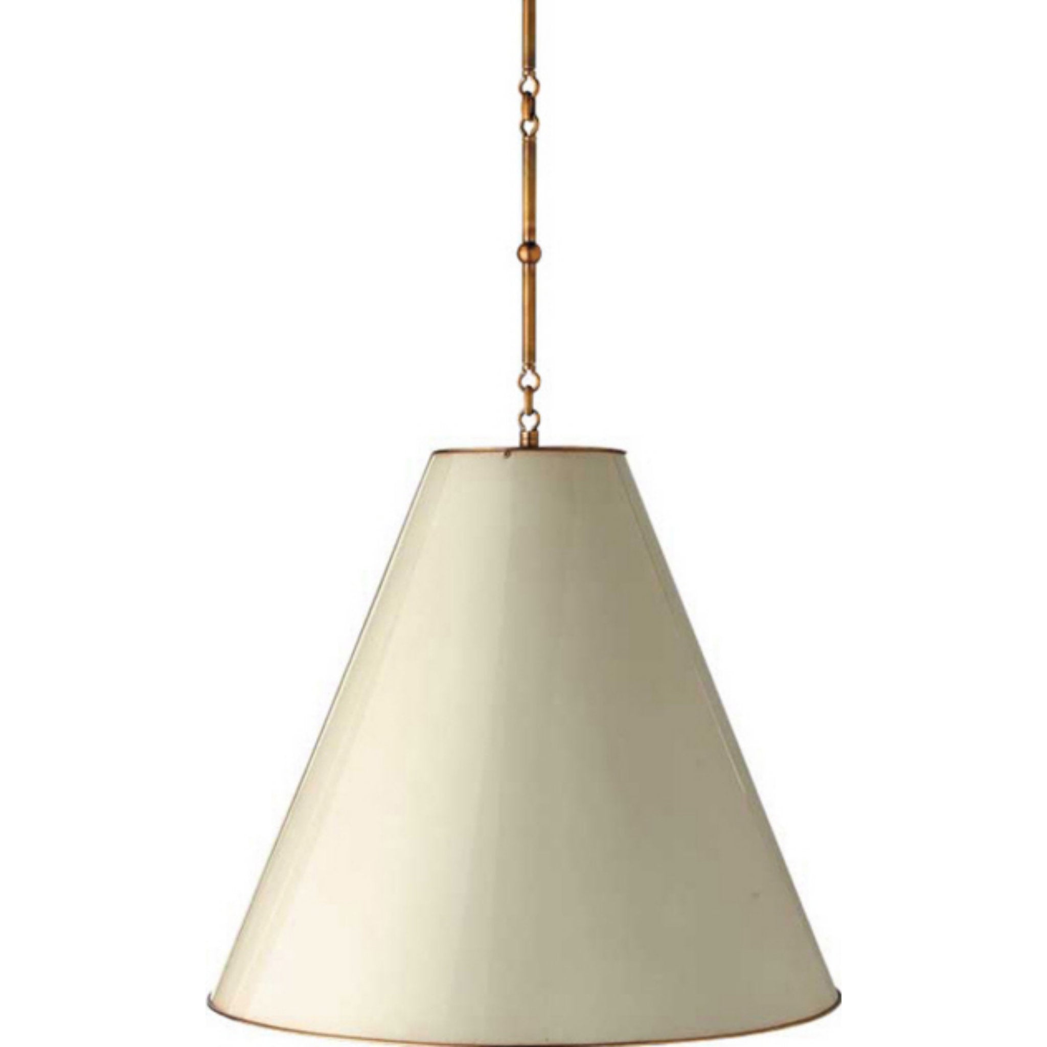 Thomas O'Brien Goodman Large Hanging Lamp in Hand-Rubbed Antique Brass