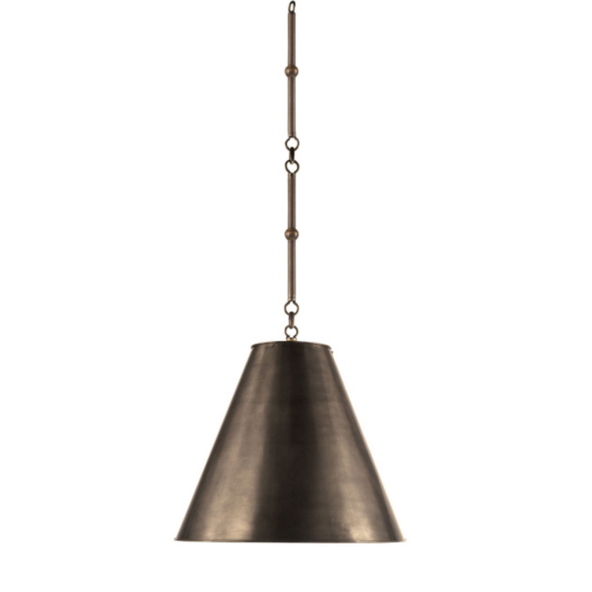 Thomas O'Brien Goodman Small Hanging Light in Bronze with Bronze Shade Ceiling Light W15"