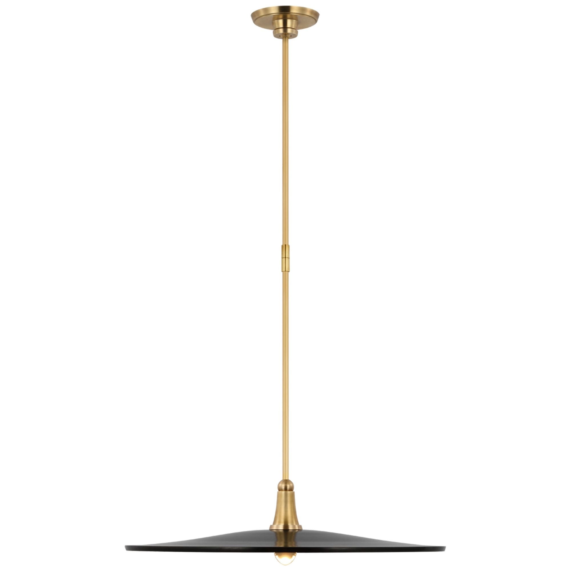 Thomas O'Brien Truesdell 24" Pendant in Hand-Rubbed Antique Brass with Bronze Shade Ceiling Light W24"