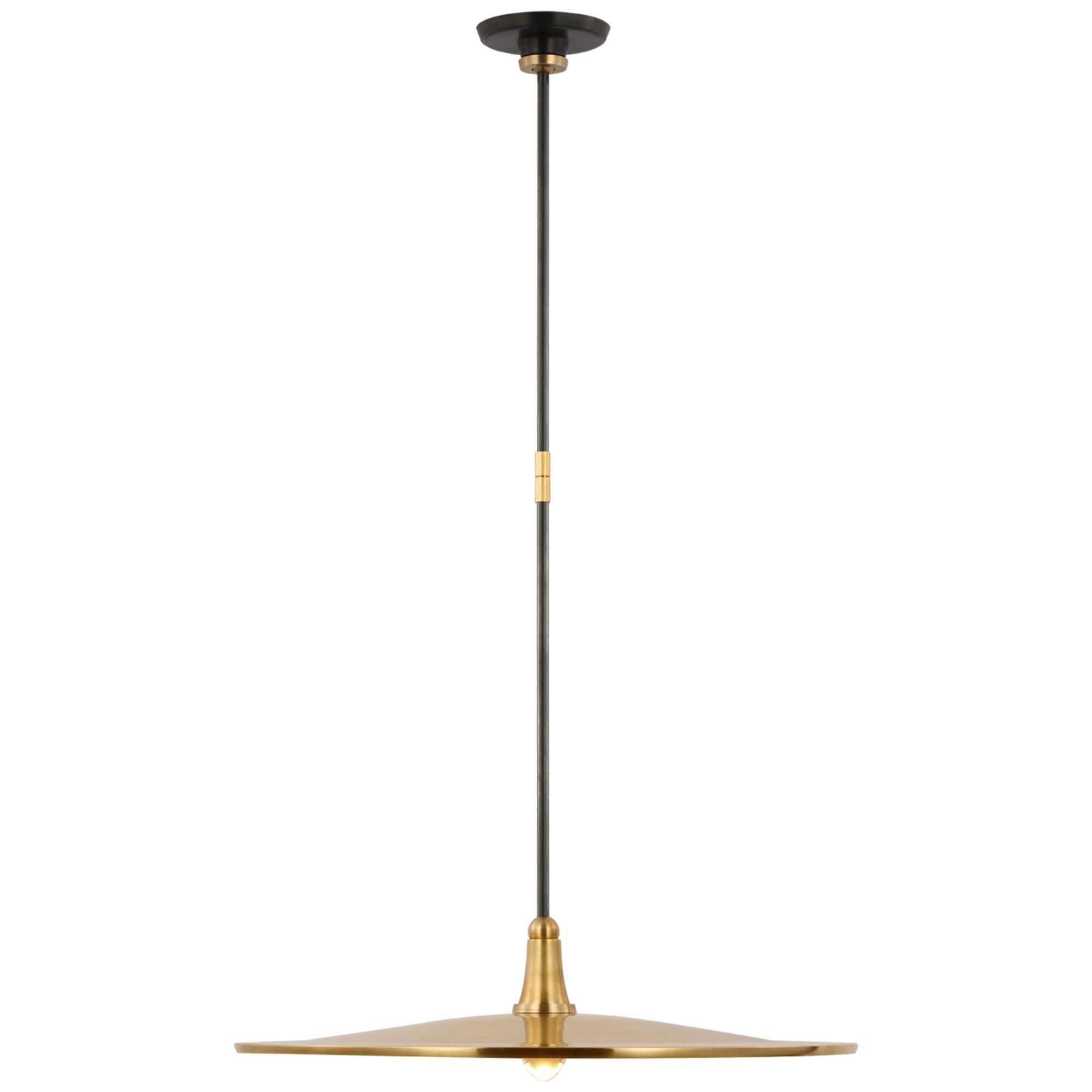 Thomas O'Brien Truesdell 24" Pendant in Hand-Rubbed Antique Brass and Bronze with Antique Brass Shade Ceiling Light W24"