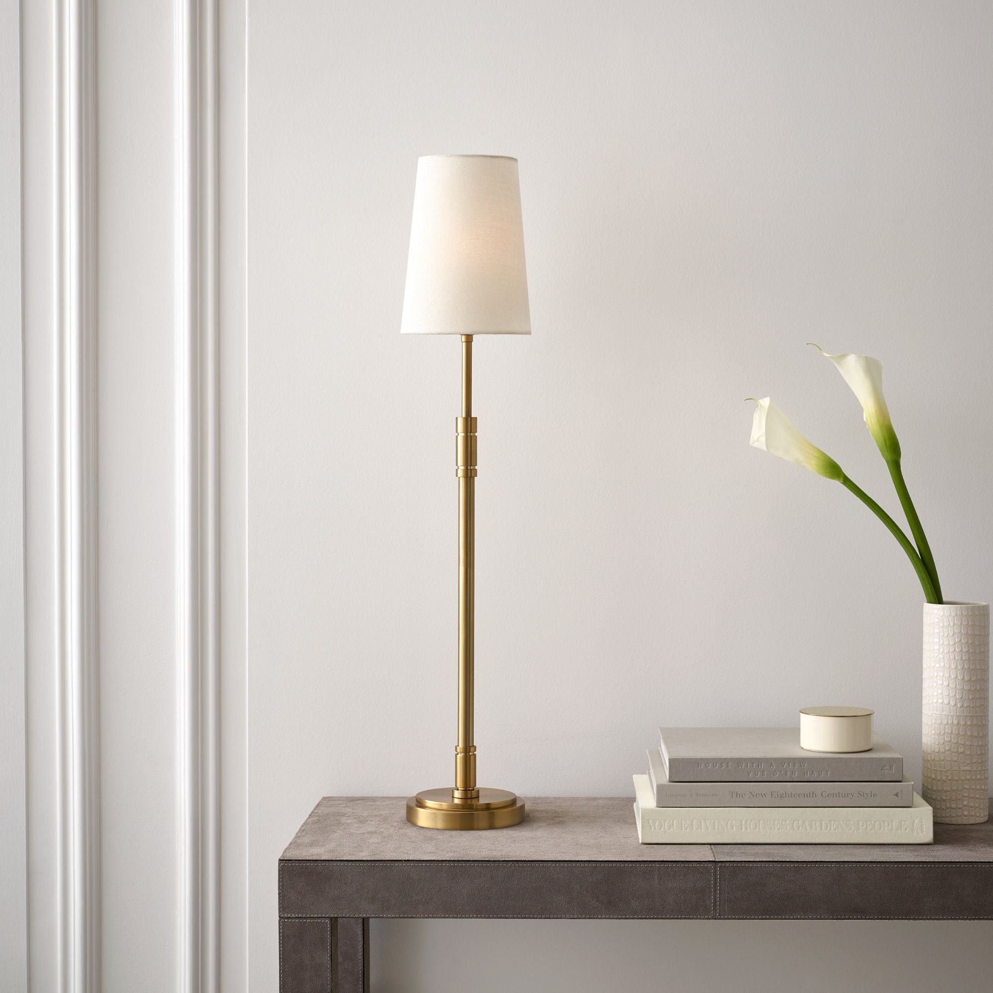 Thomas O'Brien Beckham Classic Buffet Lamp in Burnished Brass