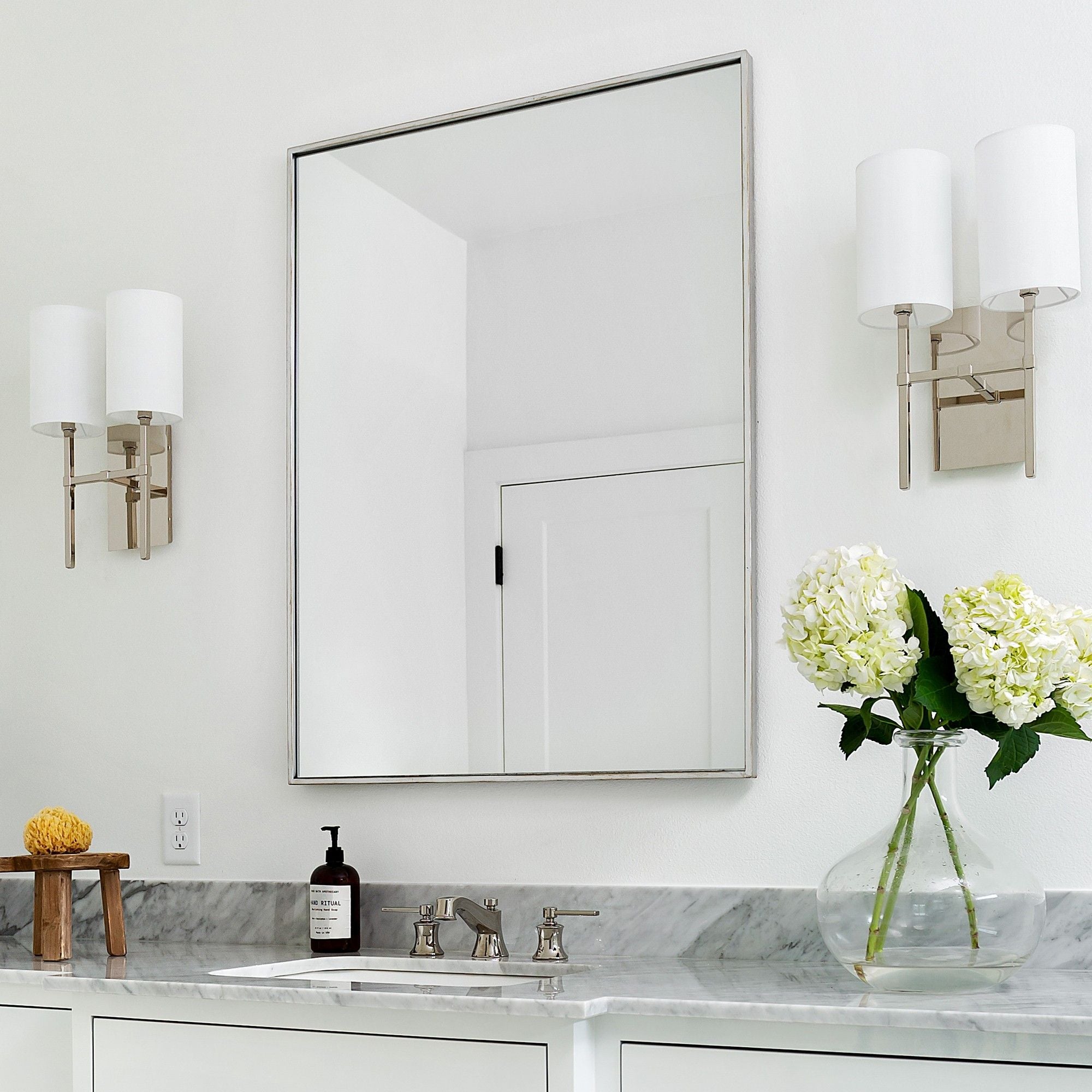 Veronica 2 Light Polished Nickel Sconce Silk Shade 11"W x 16.5"H x 6"D