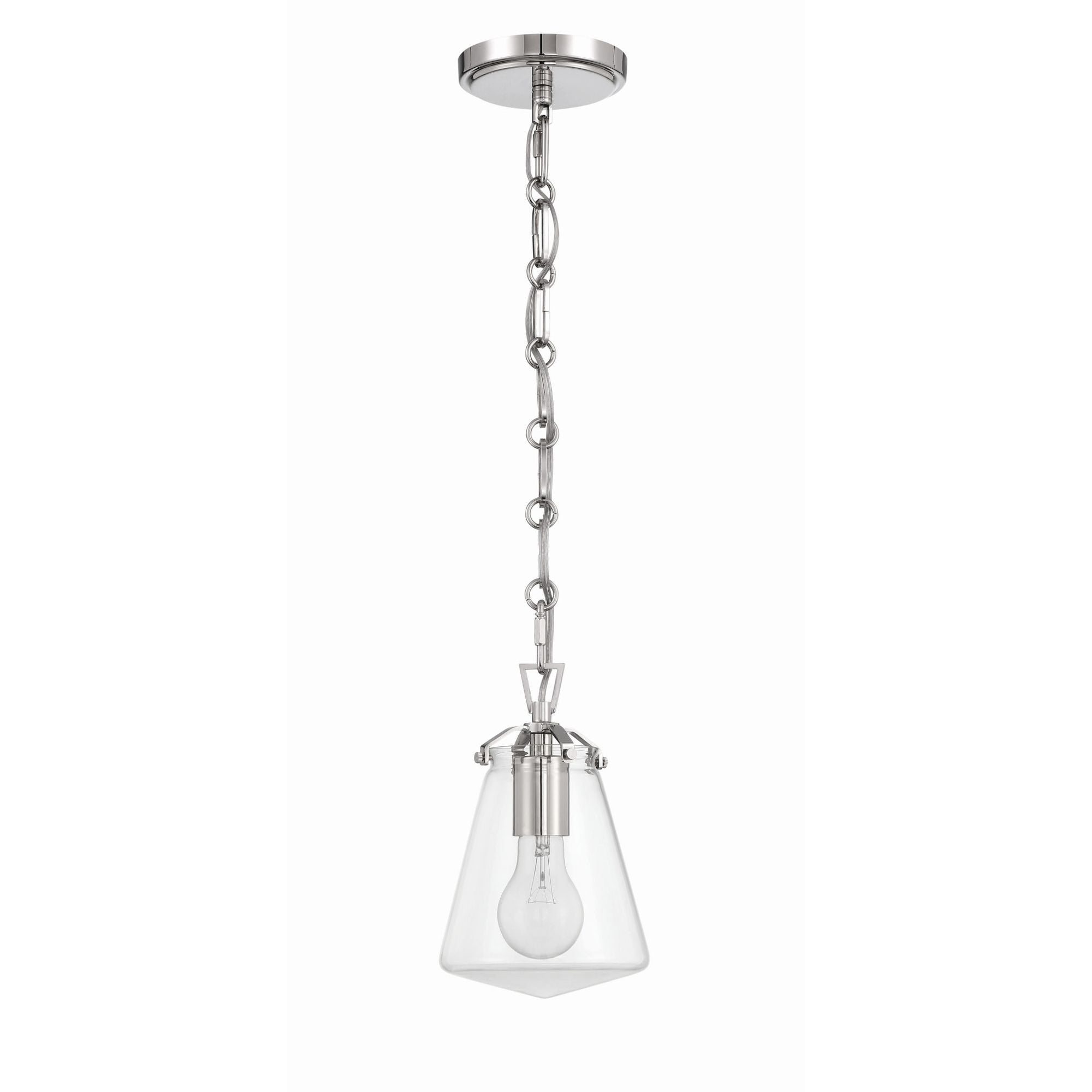 Voss 5.75'' Polished Nickel Pendant Silver 5.75"W x 9"H x 5.75"D