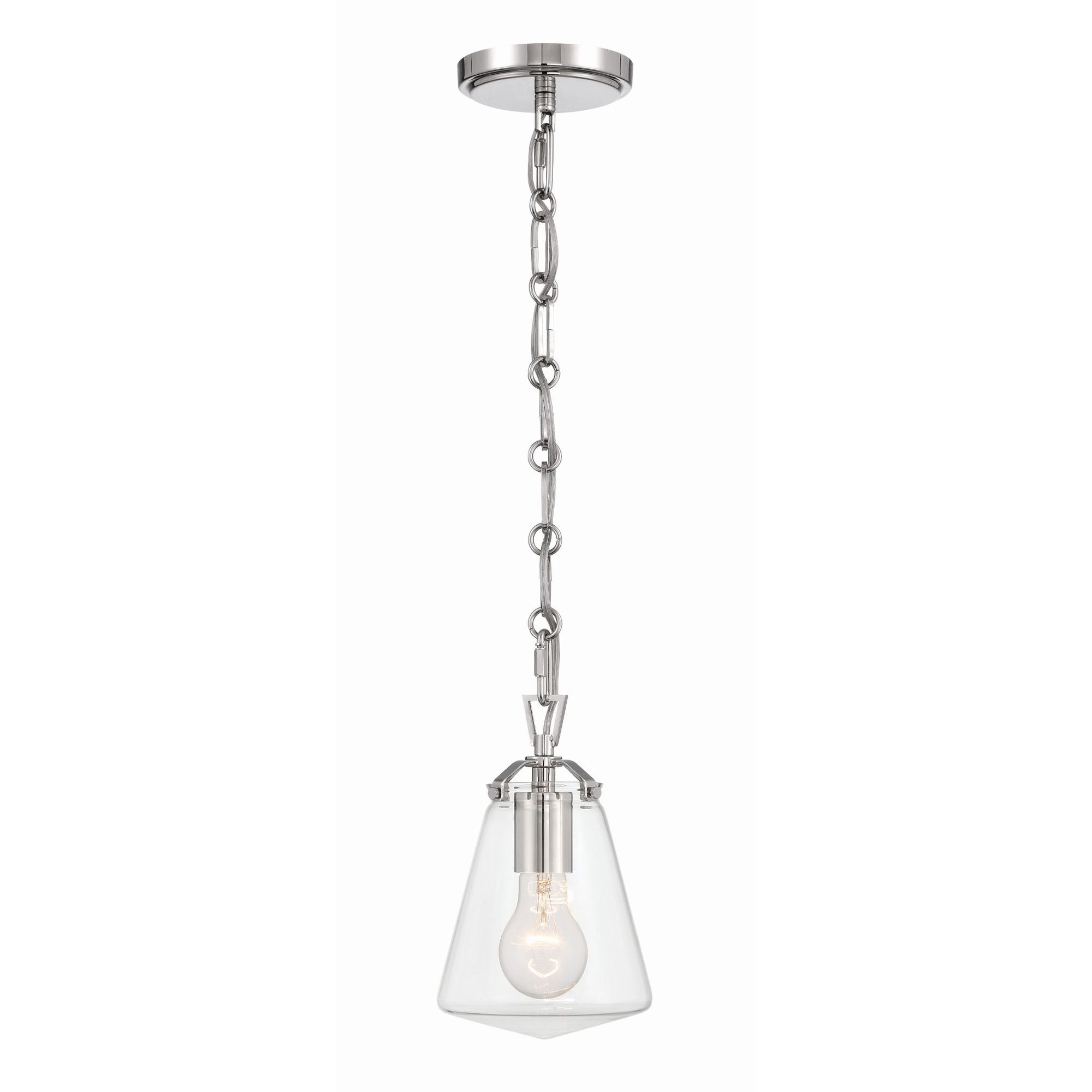 Voss 5.75'' Polished Nickel Pendant Silver 5.75"W x 9"H x 5.75"D
