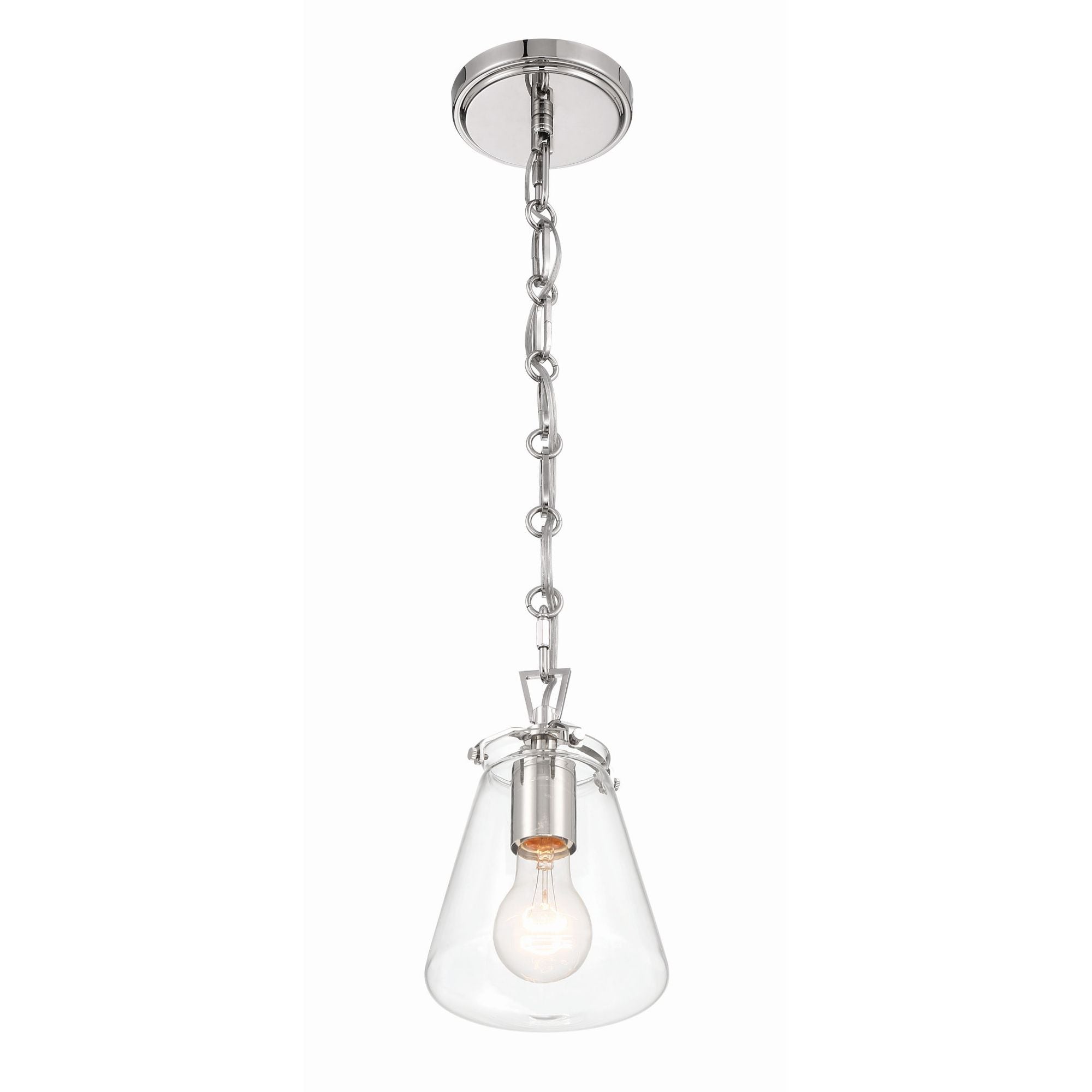 Voss 5.75'' Polished Nickel Pendant Silver 5.75"W x 9"H x 5.75"D