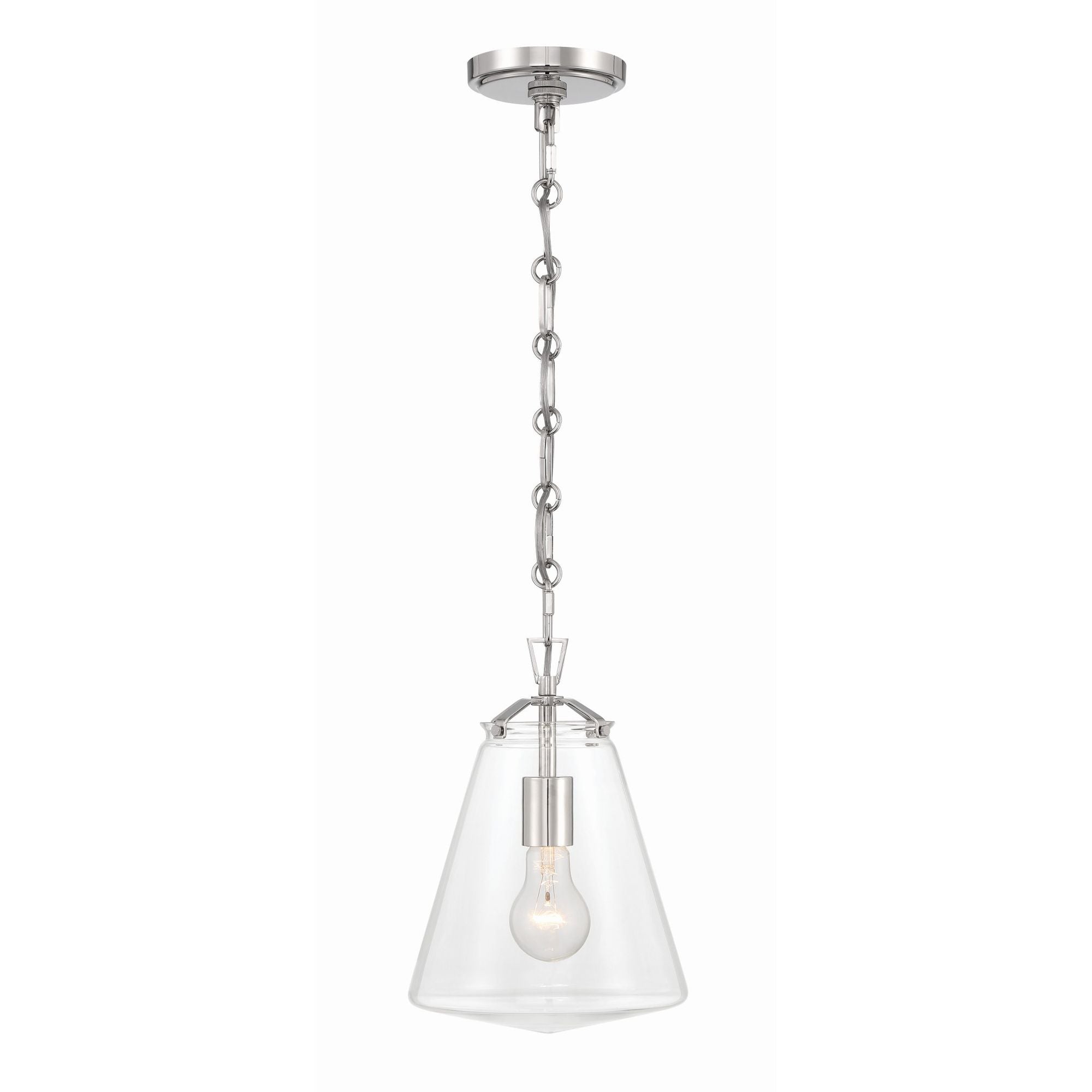 Voss 8.25'' Polished Nickel Pendant Silver 8.25"W x 11.5"H x 8.25"D