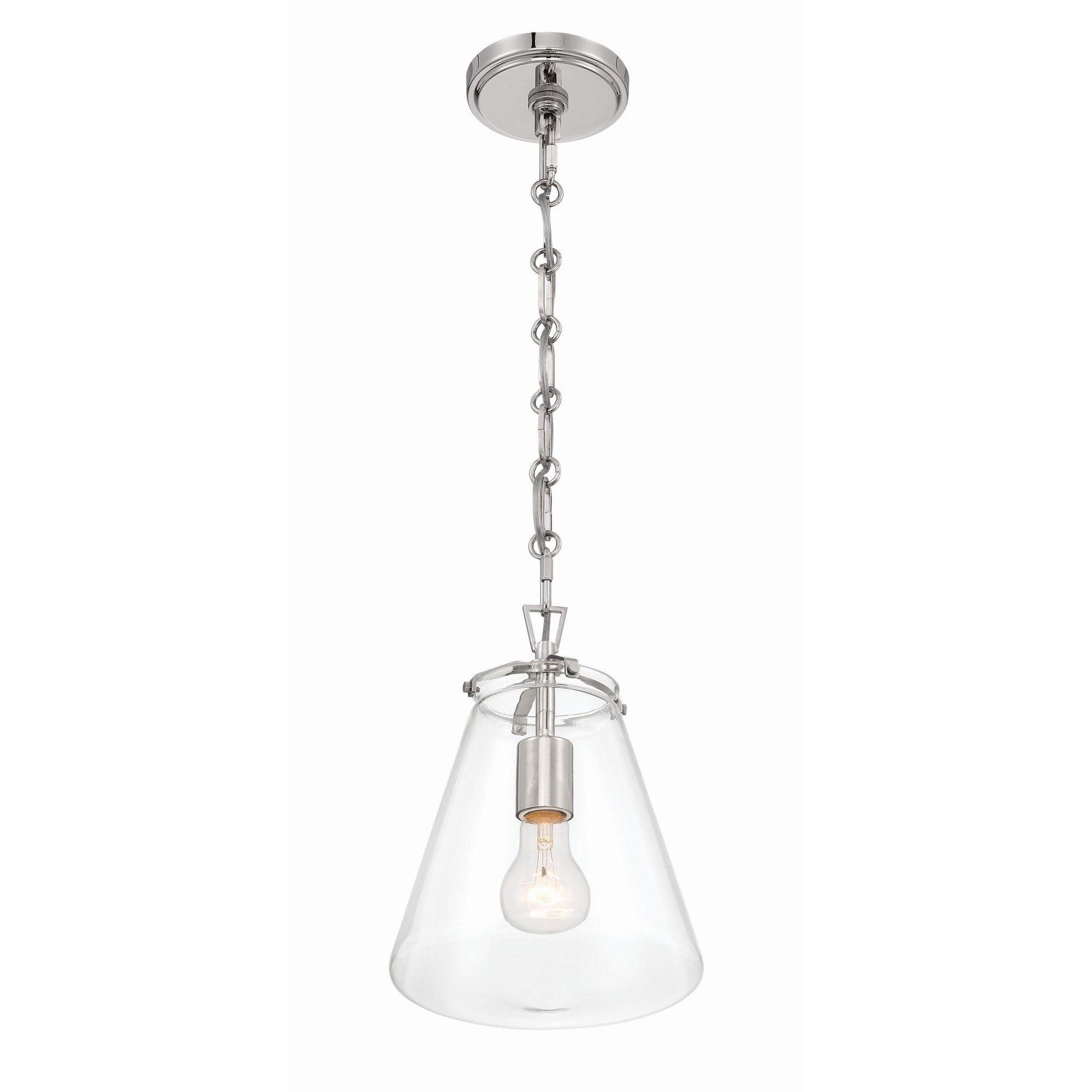 Voss 8.25'' Polished Nickel Pendant Silver 8.25"W x 11.5"H x 8.25"D