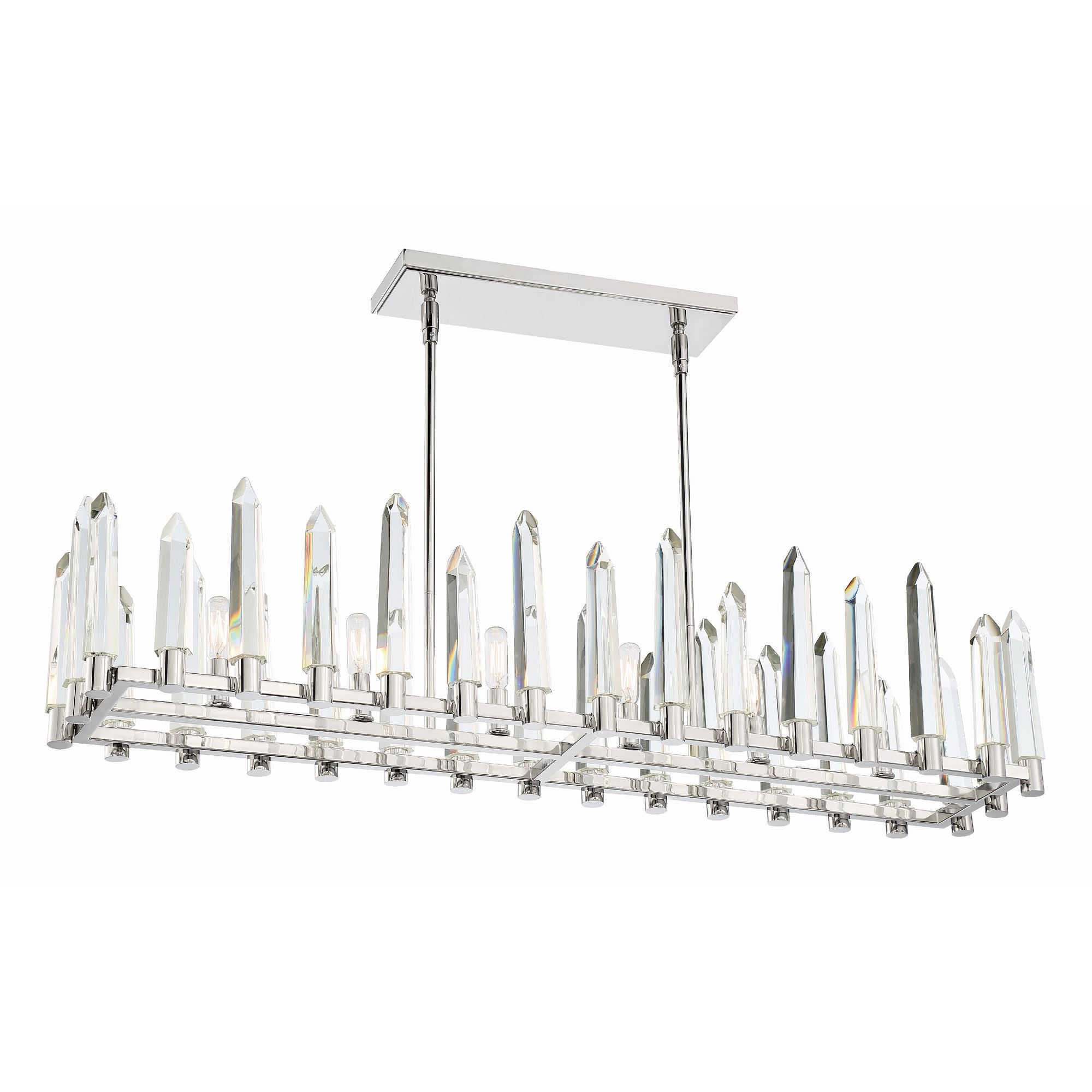 Watson 6 Light Polished Nickel Linear Chandelier