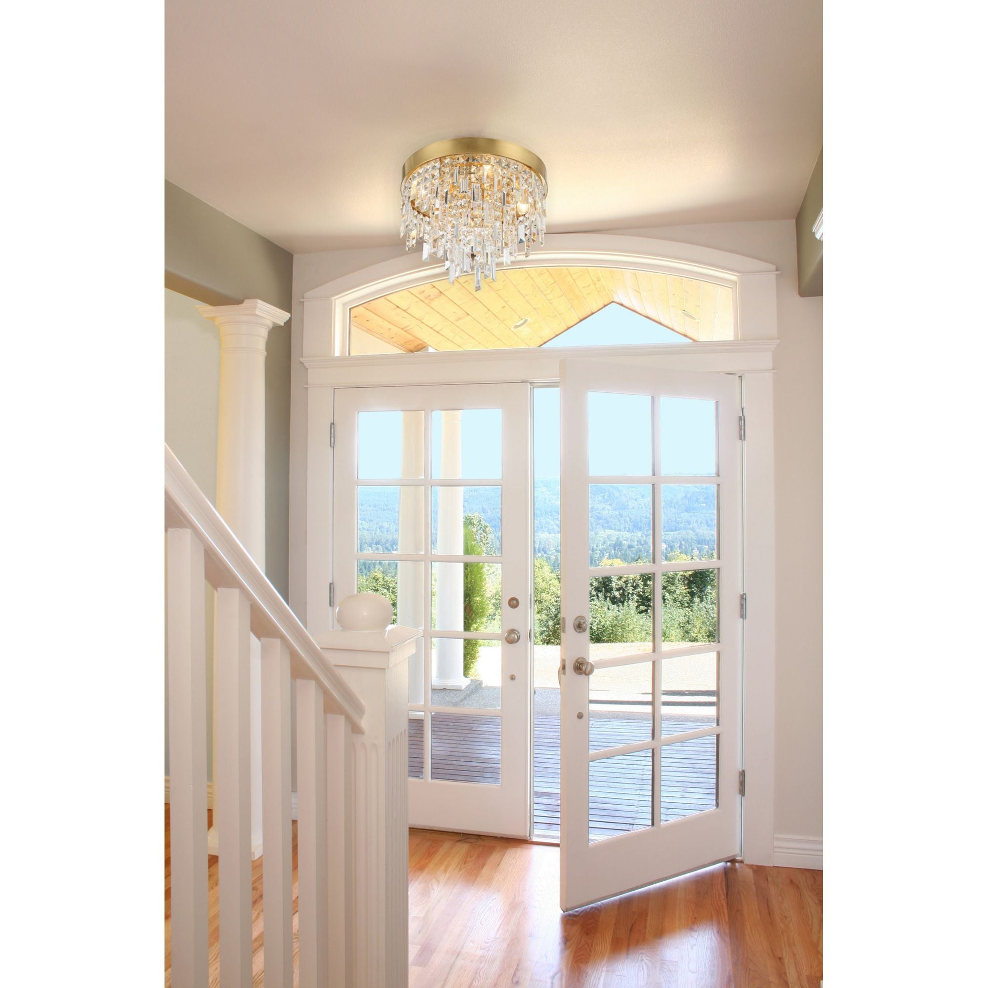 Winfield 16'' Antique Gold Flush Mount Gold 16"W x 13.75"H x 16"D
