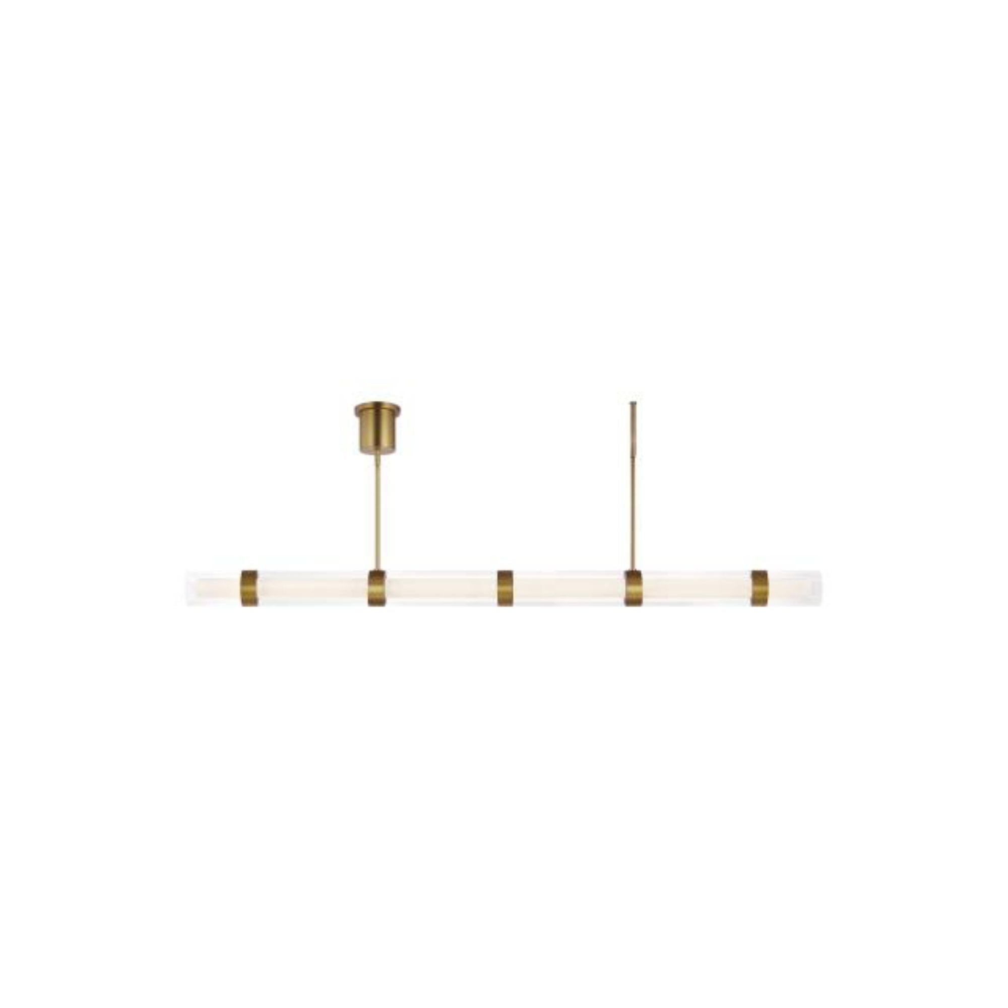 Wit Linear Suspension Linear Suspension 1-Light LED 3000K Aged Brass by Sean Lavin