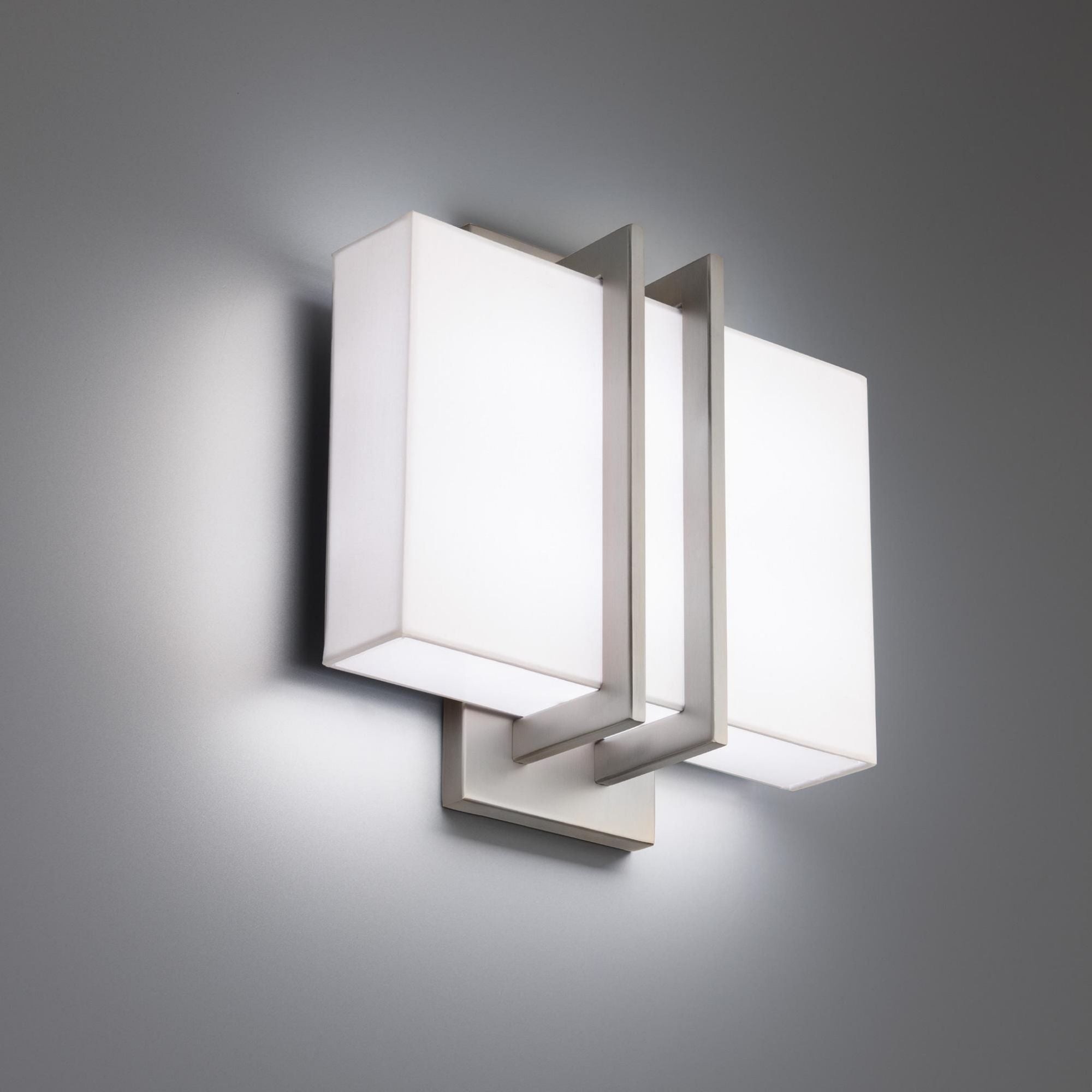 Downton 11in LED Wall Light 3-CCT 2700K-3000K-3500K Set to 2700K in Brushed Nickel