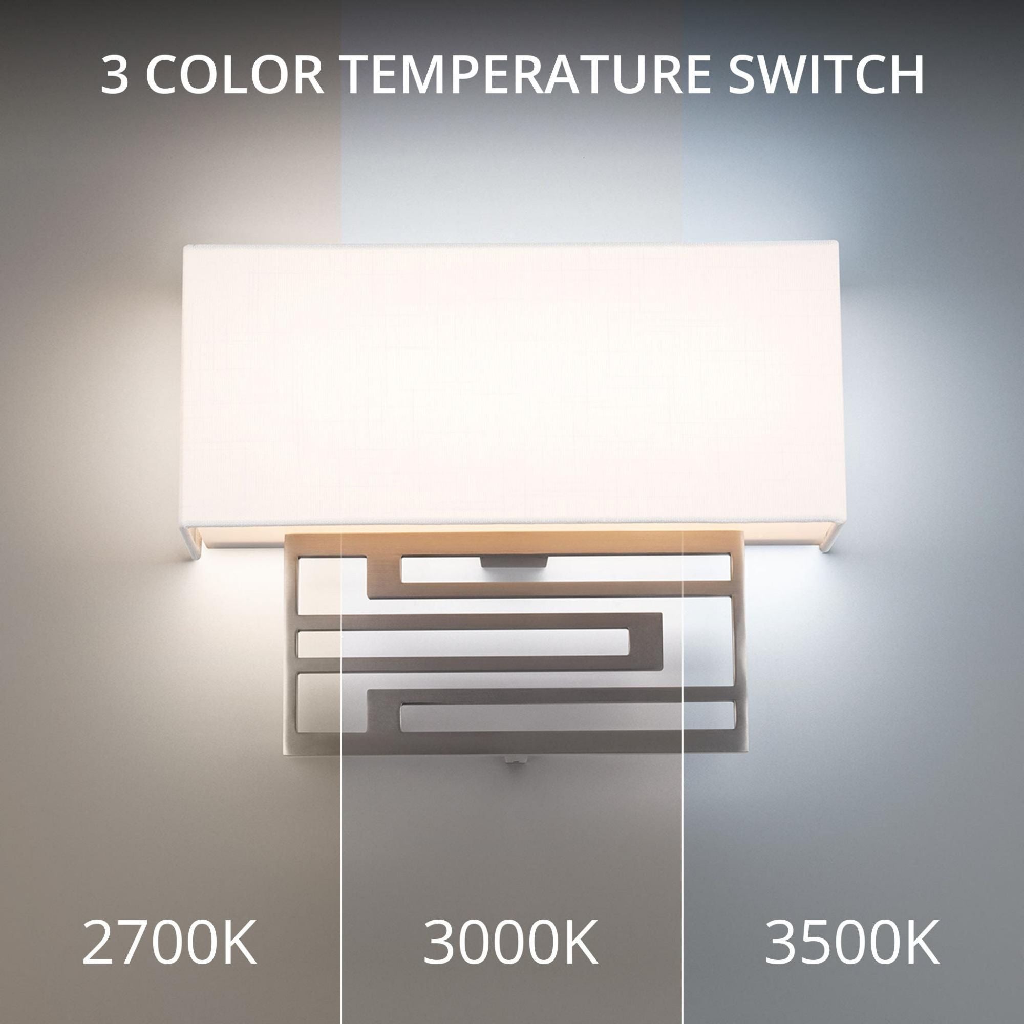 Vander 14in LED Wall Sconce 3-CCT 2700K-3000K-3500K Set to 3000K in Brushed Nickel