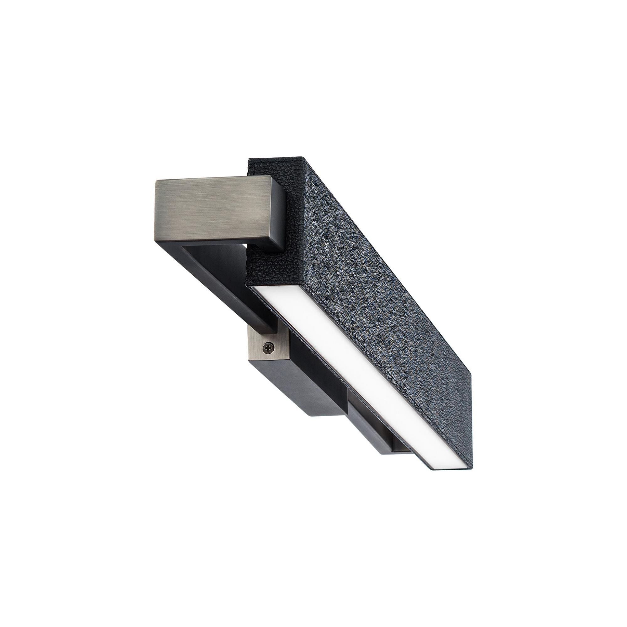 Kinsman 29in LED Bathroom Vanity or Wall Light 3-CCT 2700K-3000K-3500K in Black Leather with Brushed Nickel Hardware