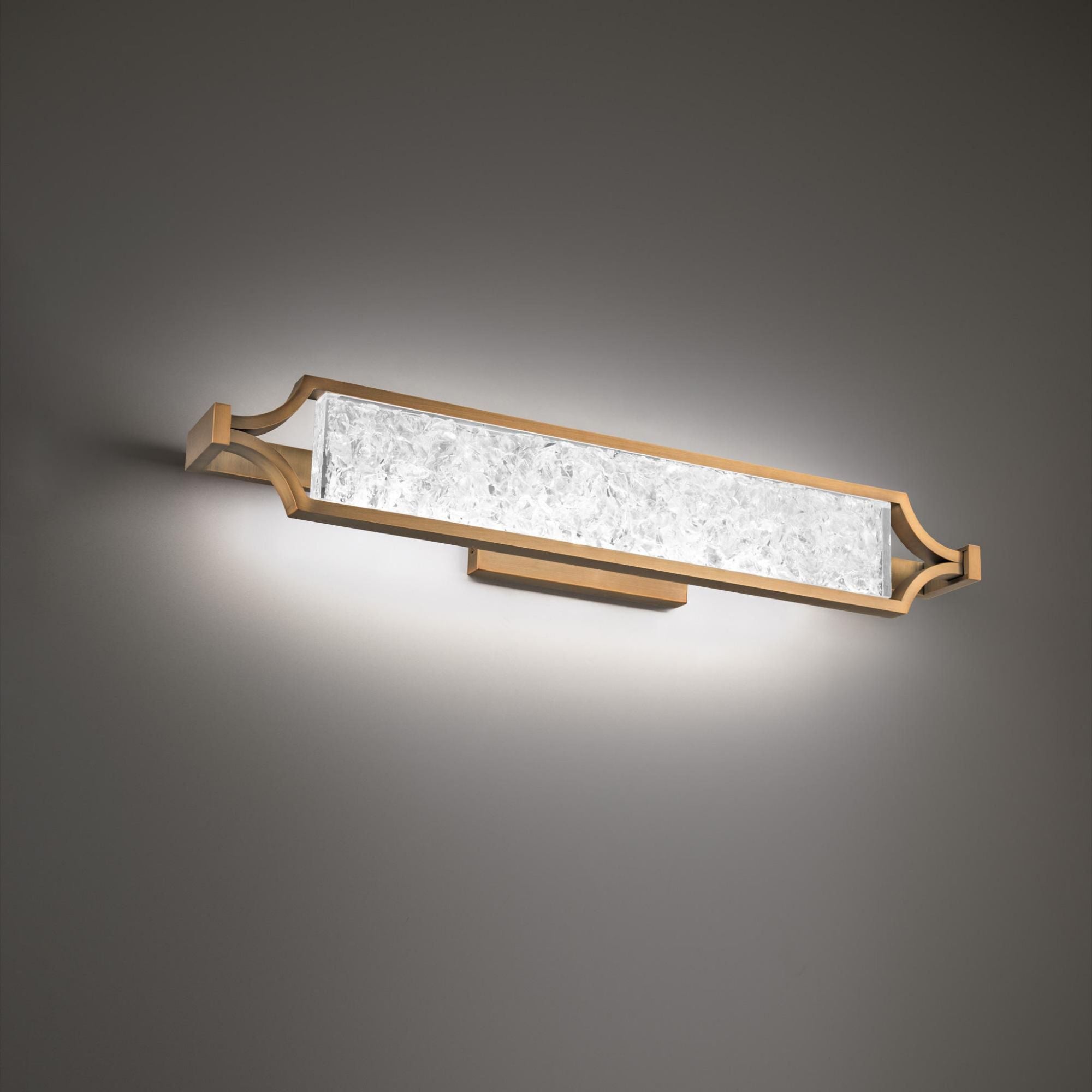 Emblem 28in LED Bathroom Vanity or Wall Light 3000K in Aged Brass
