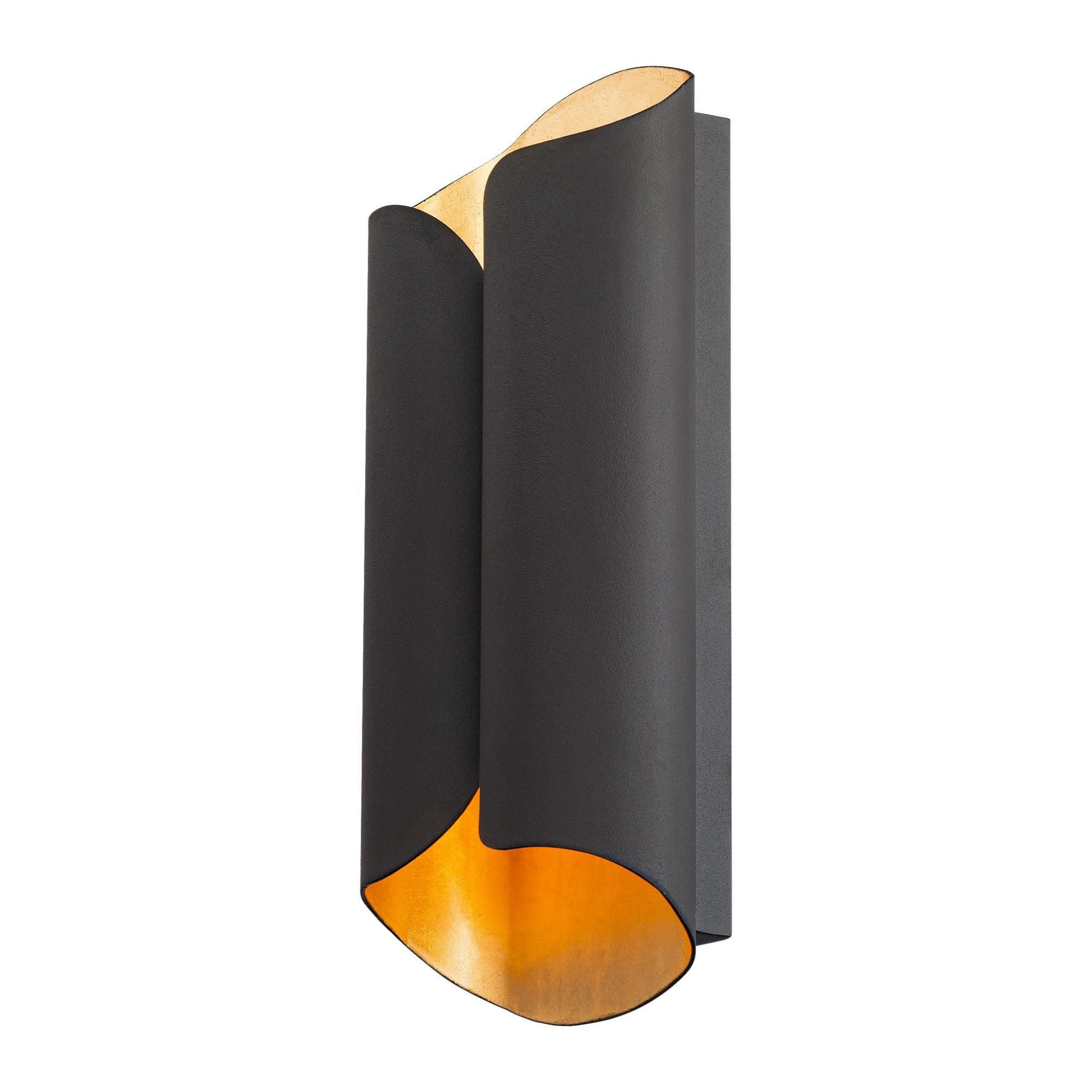 Opus 14in LED Wall Light 3000K with Hand Applied Gold Leaf in Bronze