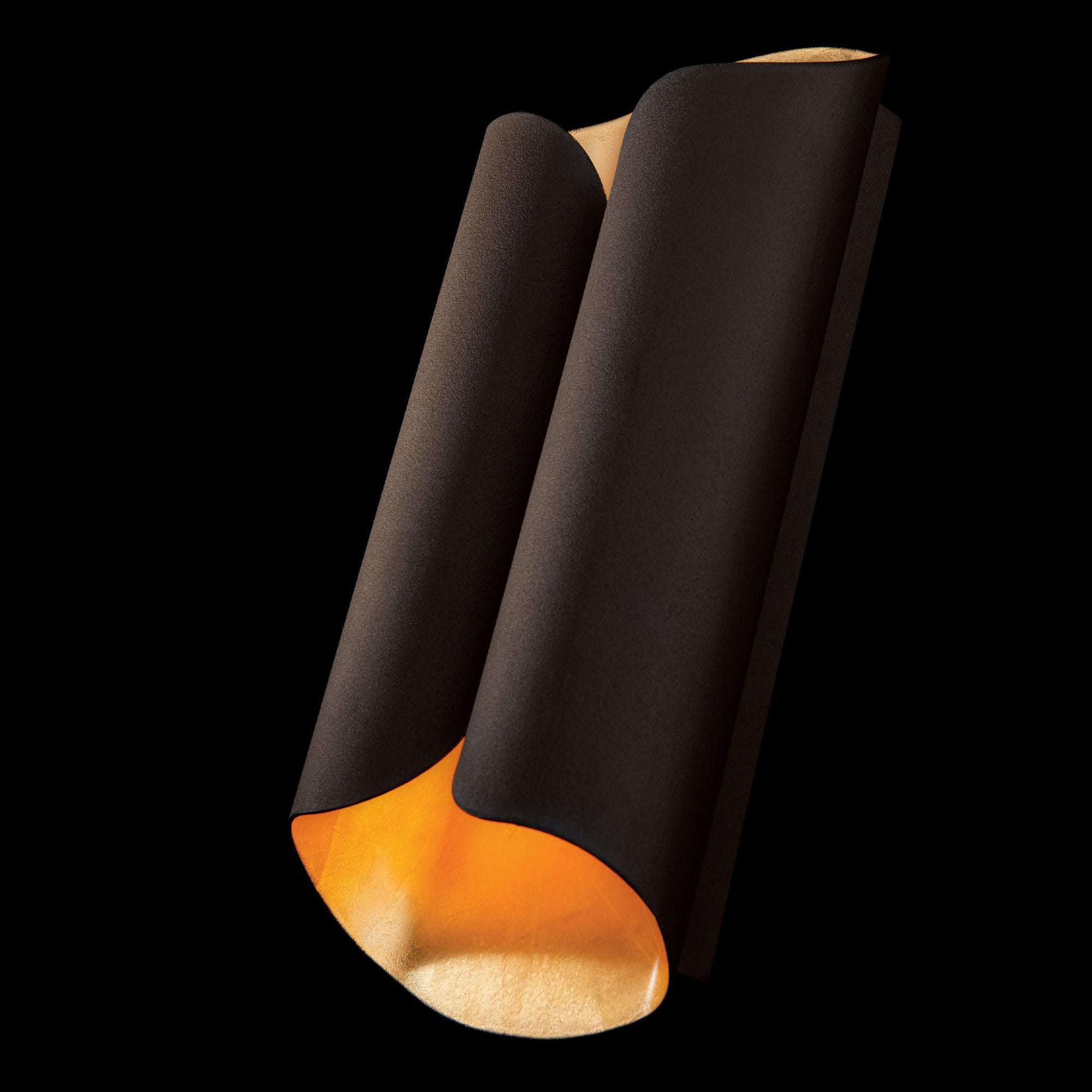 Opus 14in LED Wall Light 3000K with Hand Applied Gold Leaf in Bronze