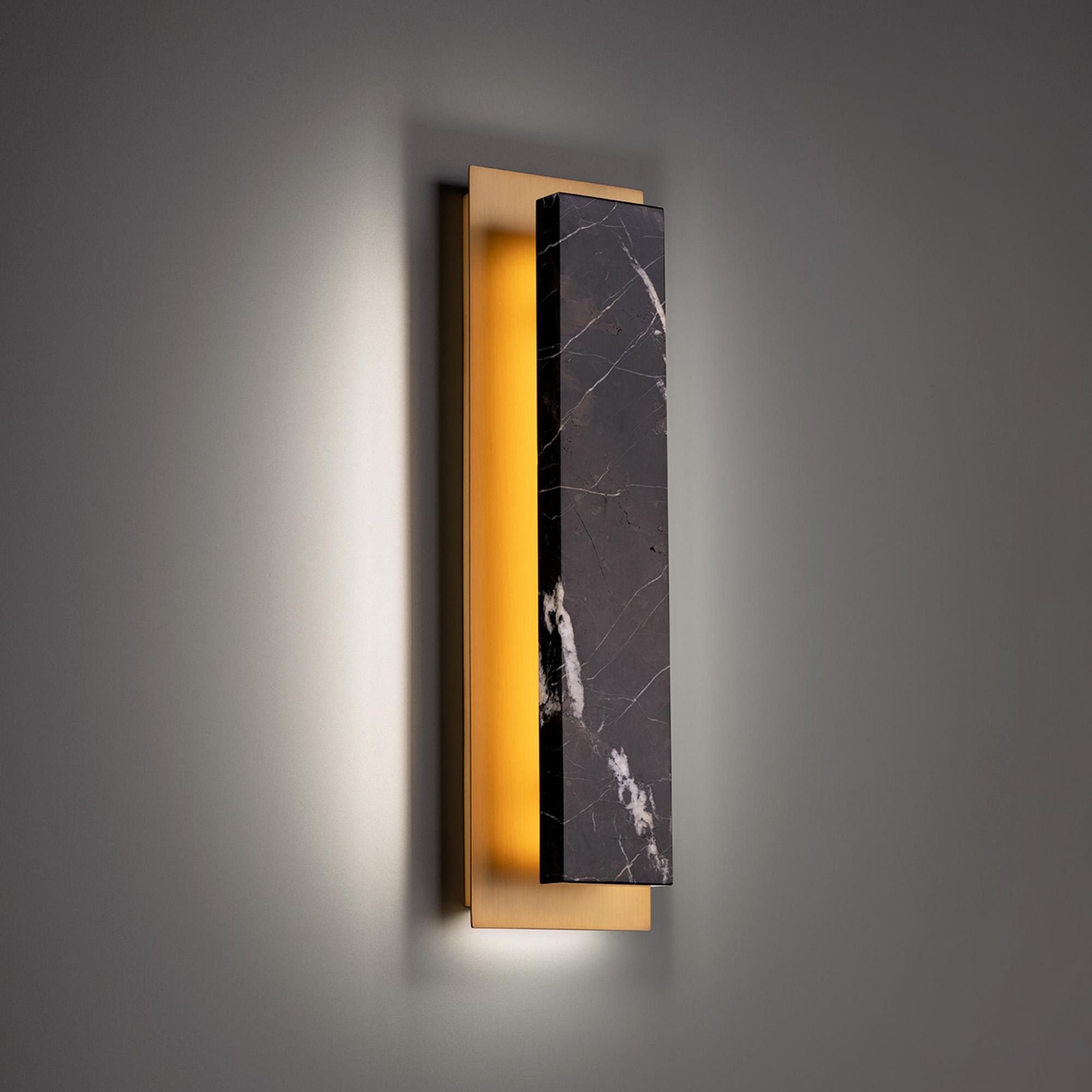 Zurich 18in LED Wall Sconce 3000K in Black with Aged Brass