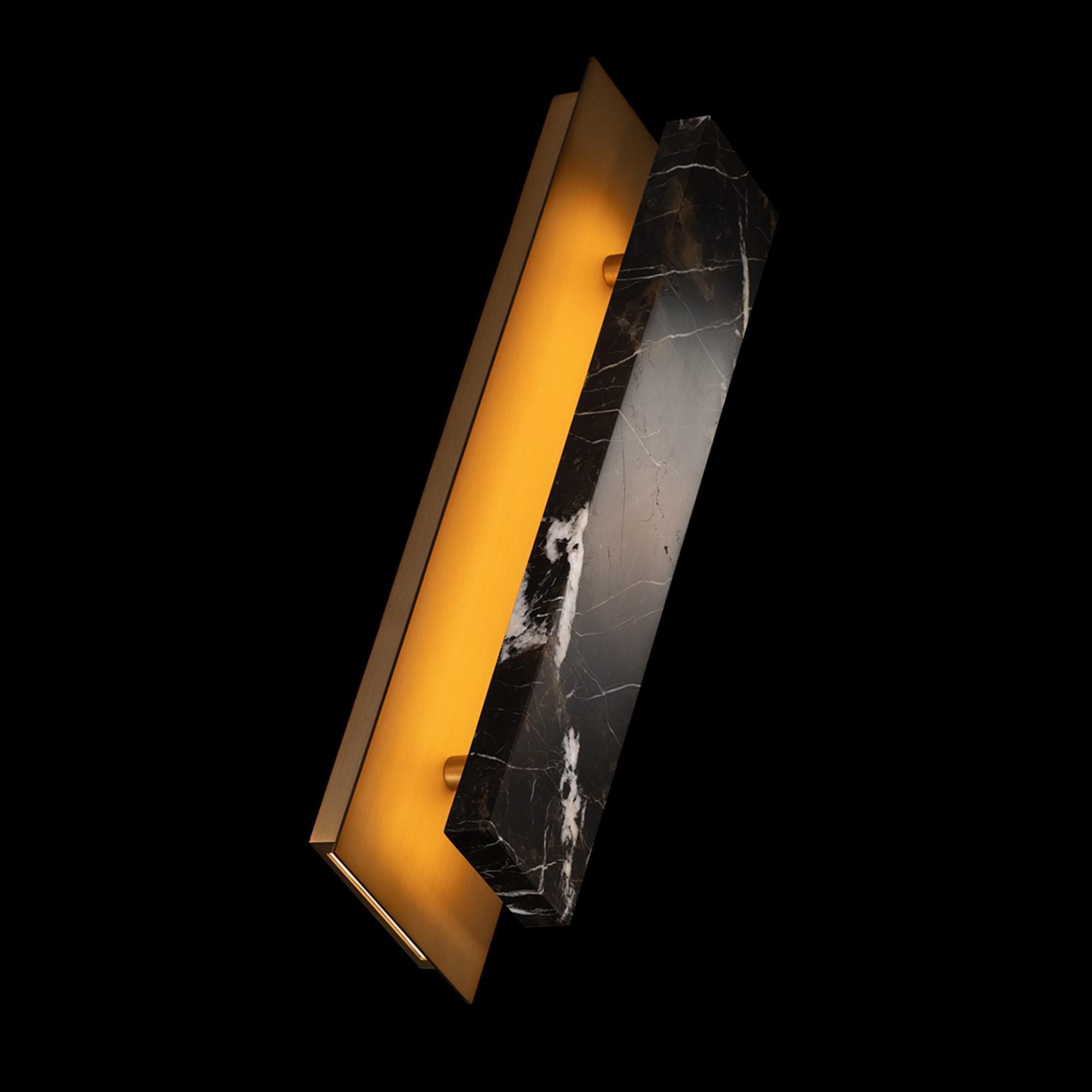 Zurich 18in LED Wall Sconce 3000K in Black with Aged Brass