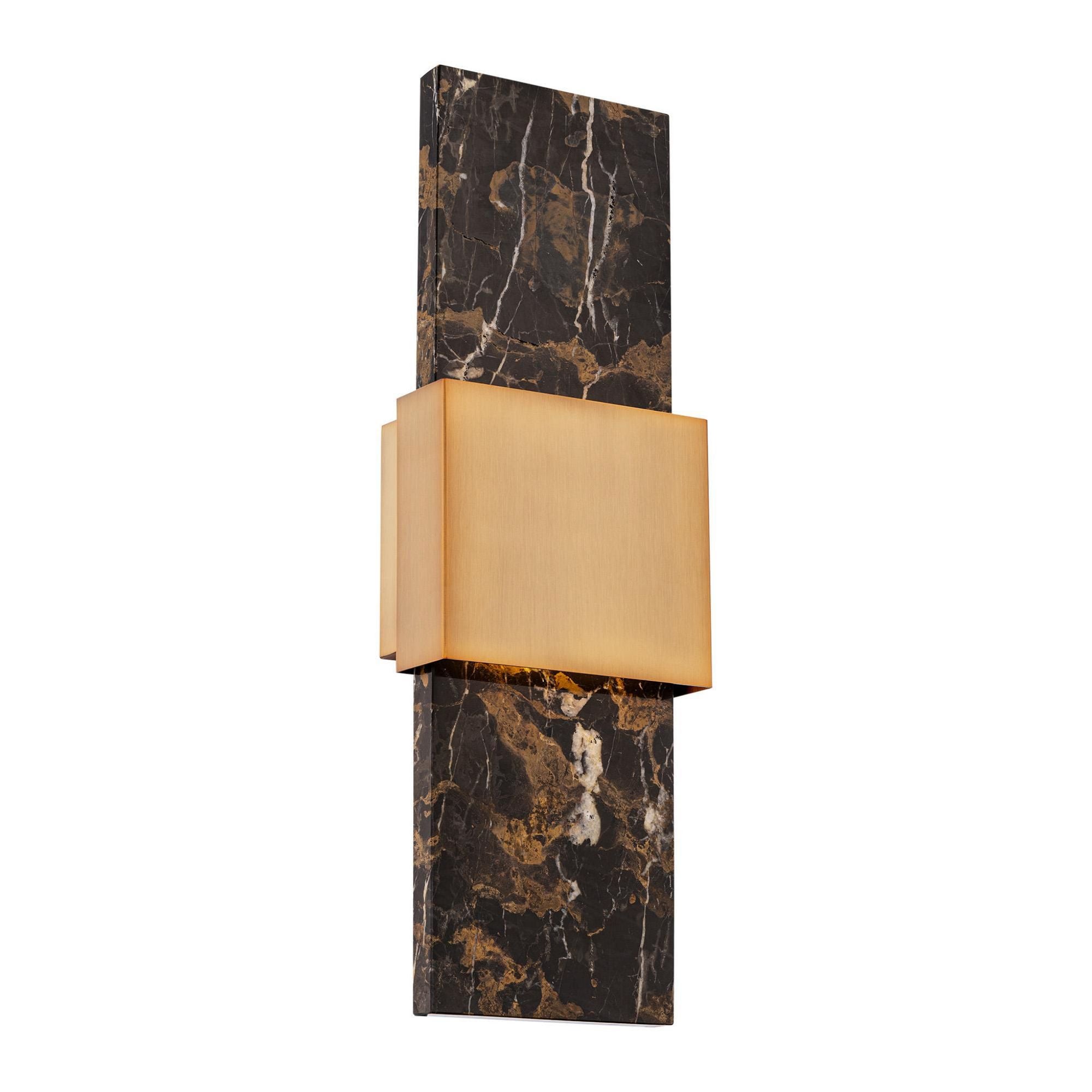 Mercer 24in LED Wall Sconce 3000K in Black with Aged Brass
