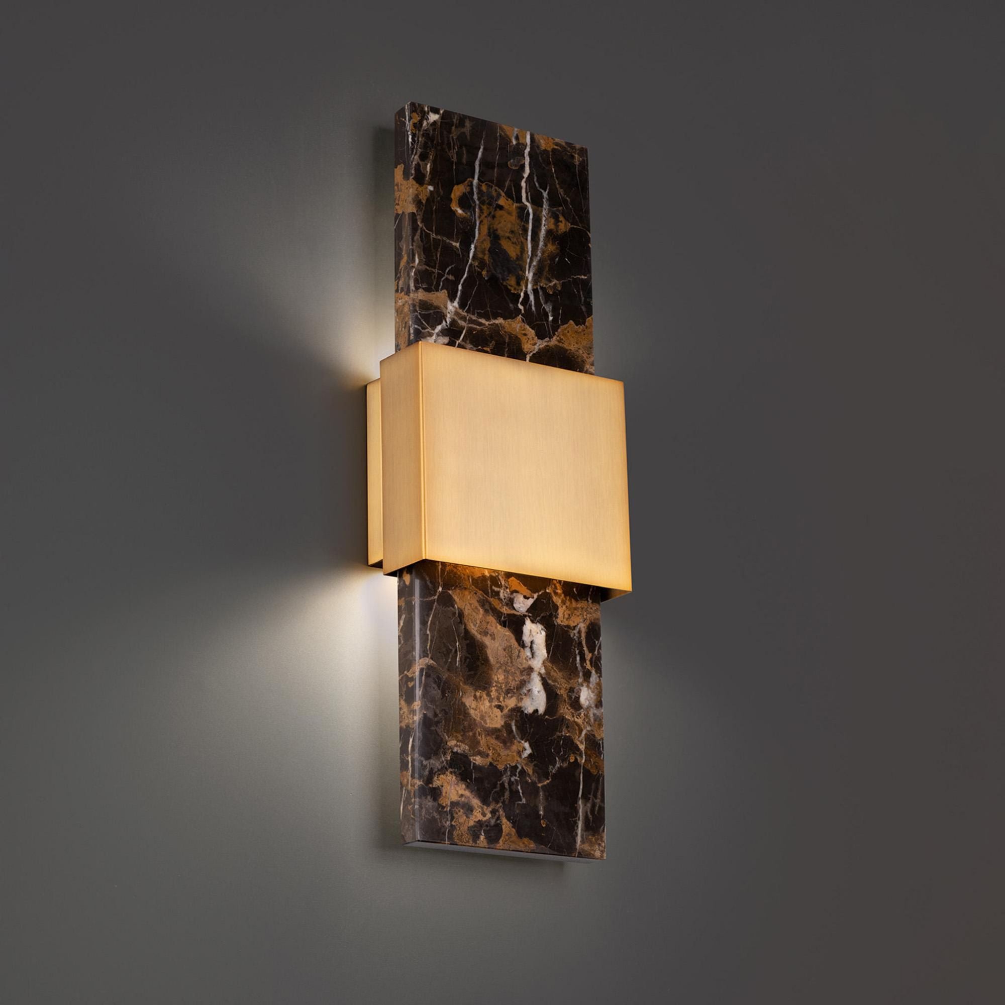 Mercer 24in LED Wall Sconce 3000K in Black with Aged Brass