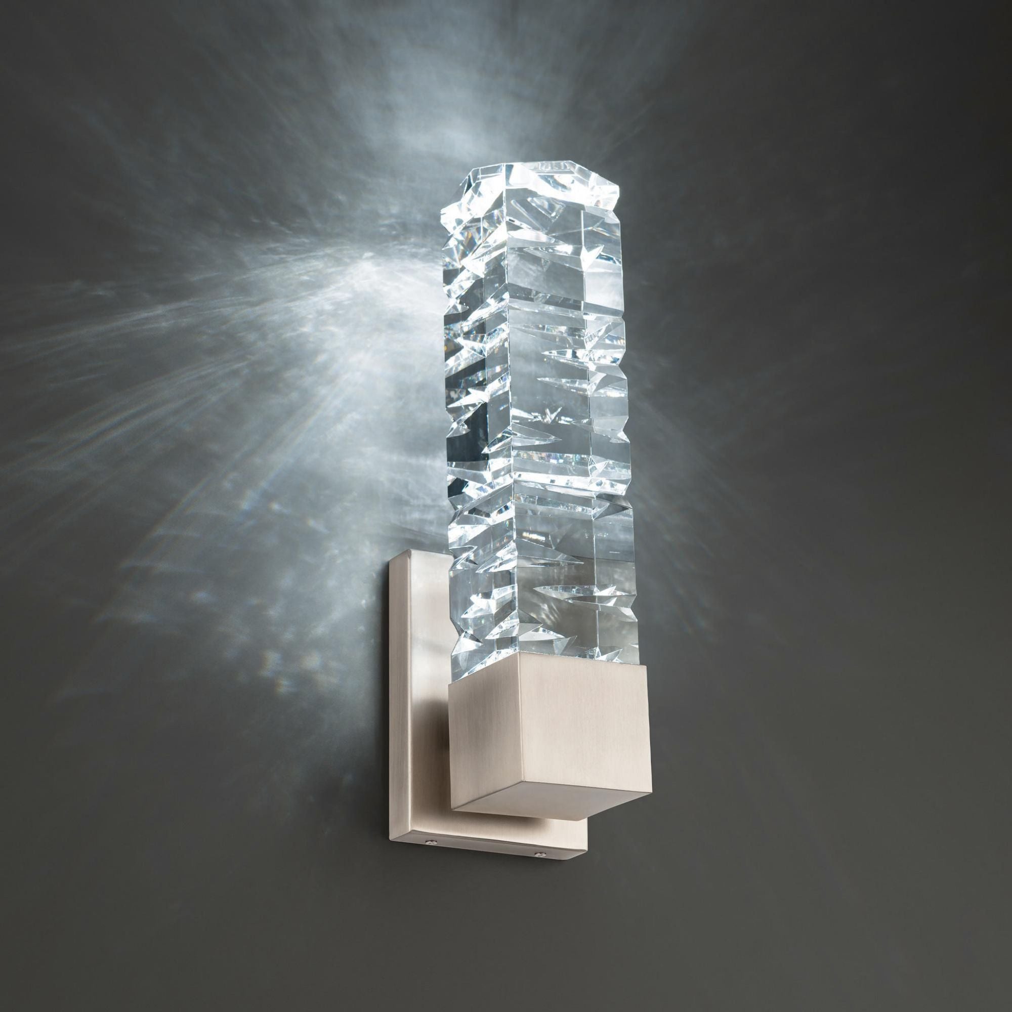 Juliet 15in LED Wall Sconce 3500K with K-9 Faceted Crystal in Brushed Nickel