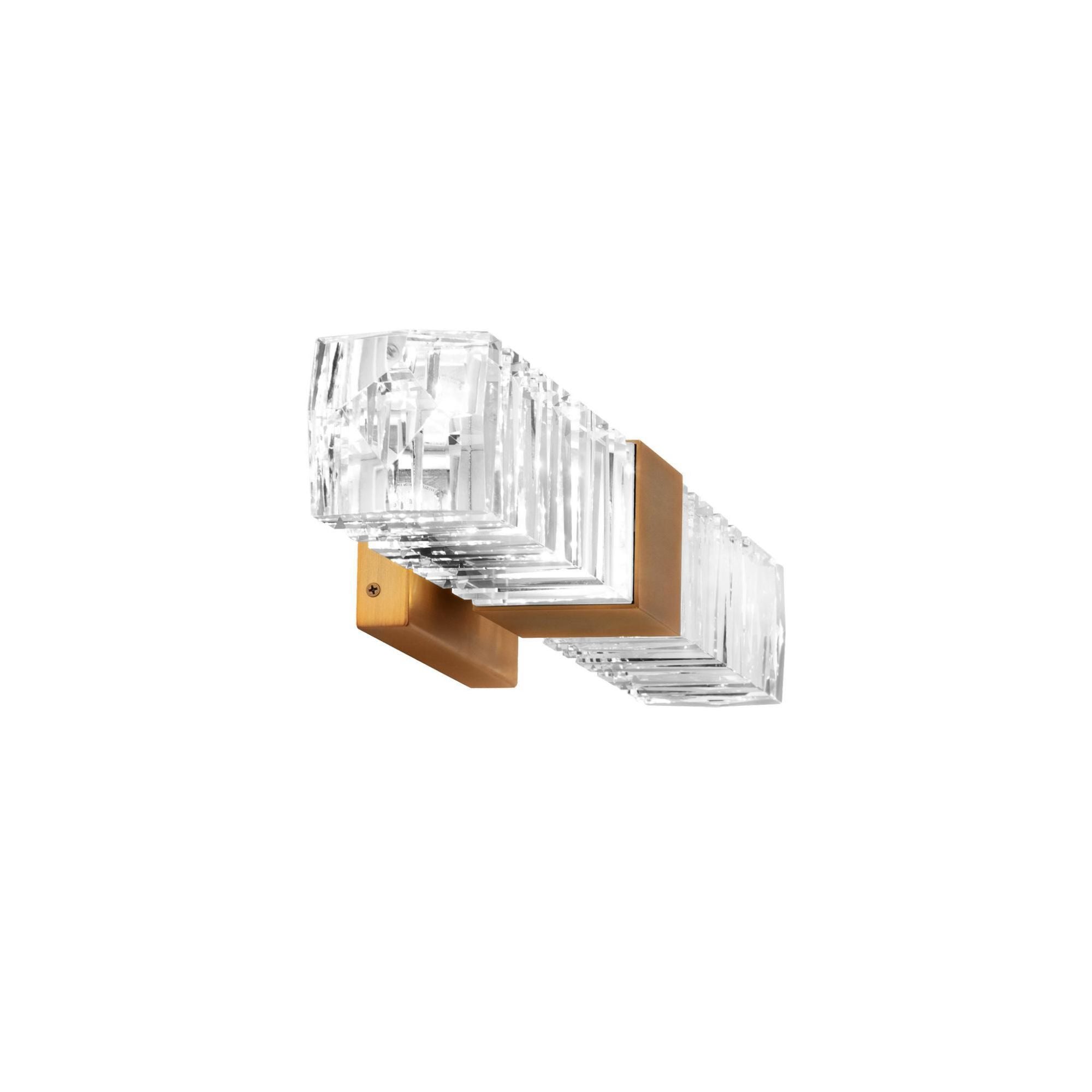 Juliet 27in LED Bathroom Vanity or Wall Light 3500K with K-9 Faceted Crystal in Aged Brass