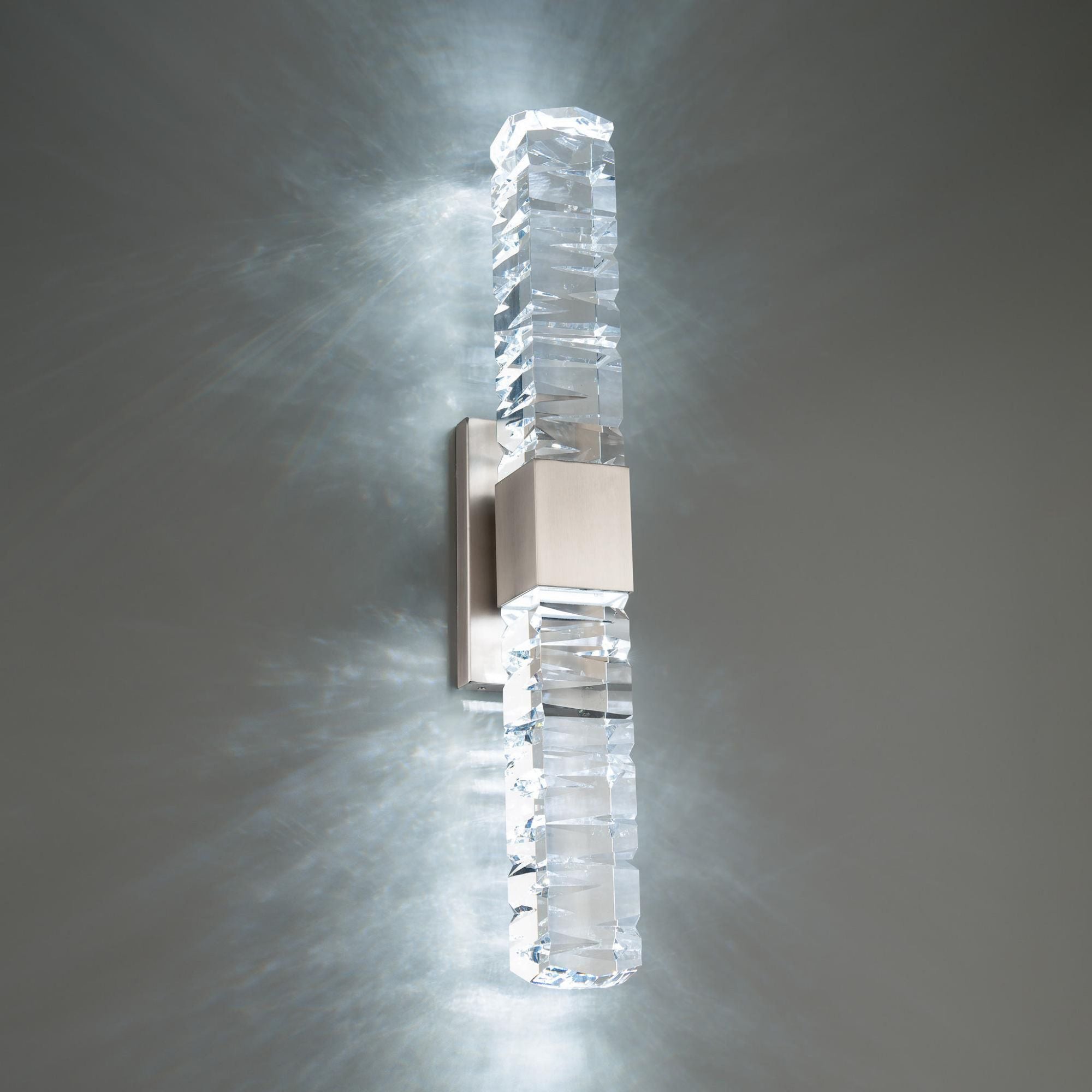 Juliet 27in LED Bathroom Vanity or Wall Light 3500K with K-9 Faceted Crystal in Brushed Nickel