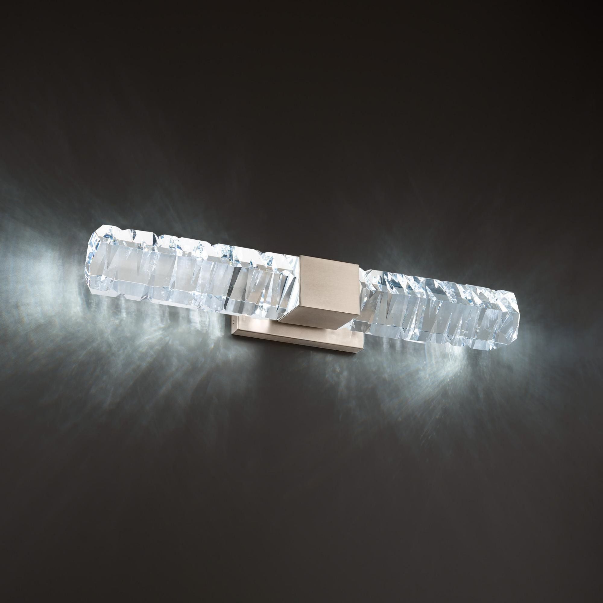 Juliet 27in LED Bathroom Vanity or Wall Light 3500K with K-9 Faceted Crystal in Brushed Nickel
