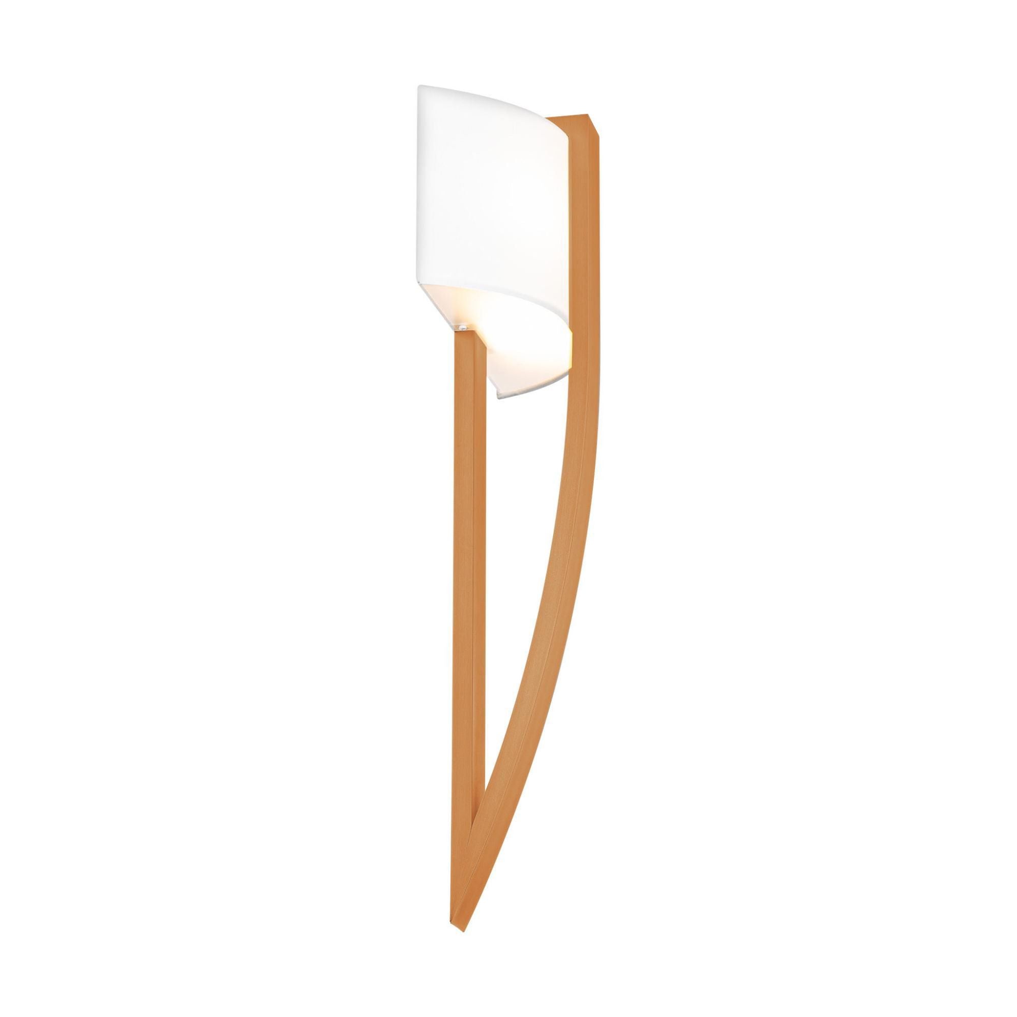 Curvana 20in LED Wall Light 3000K with White Fabric Shade in Aged Brass Hardware
