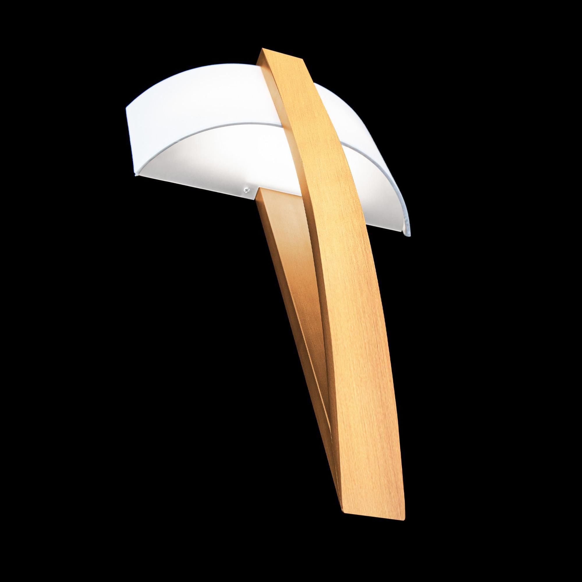 Curvana 20in LED Wall Light 3000K with White Fabric Shade in Aged Brass Hardware