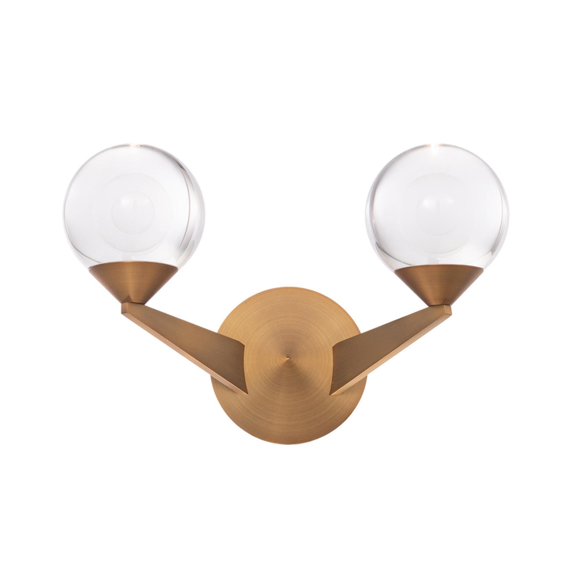Double Bubble 15in LED 2 Light Wall Sconce 3000K in Aged Brass