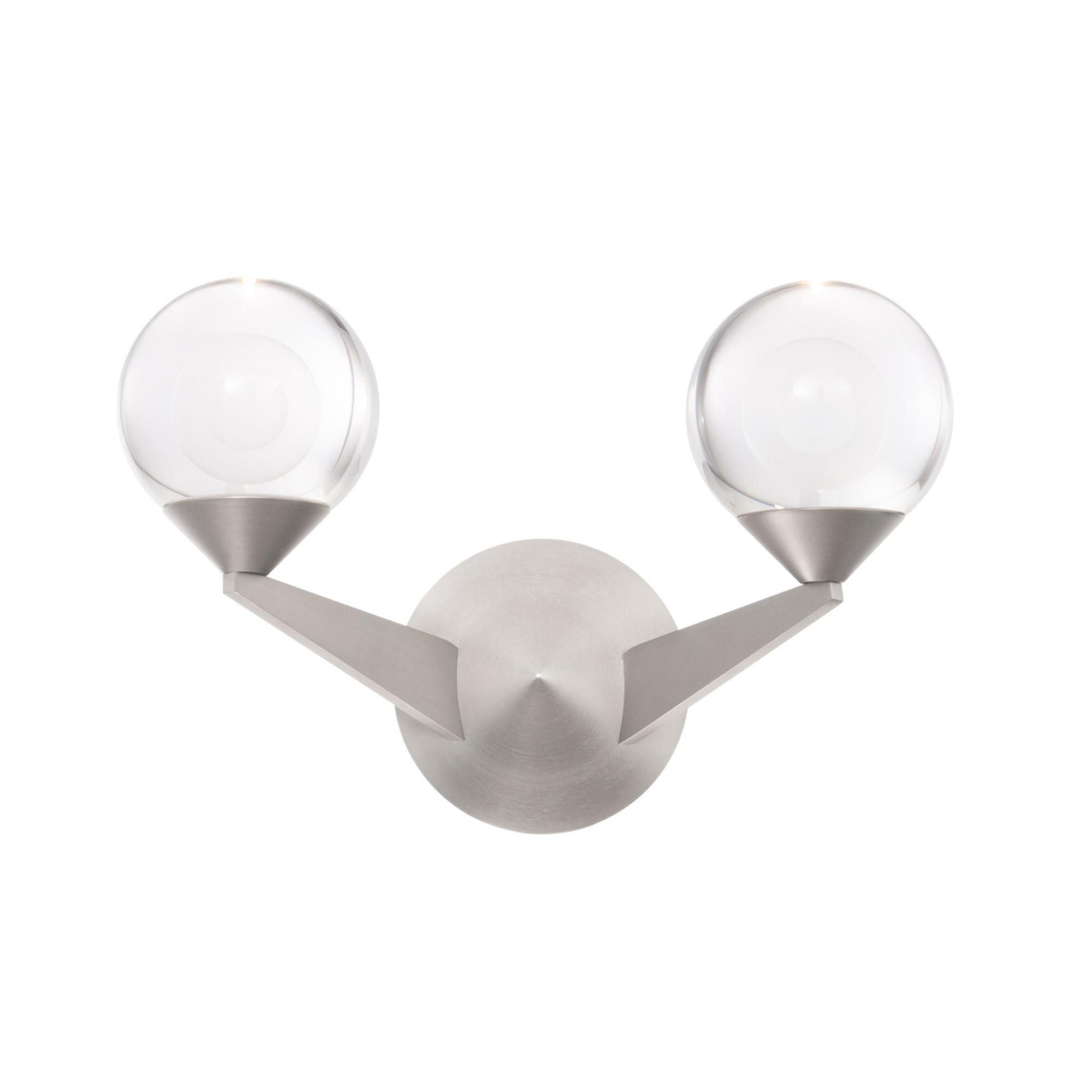 Double Bubble 15in LED 2 Light Wall Sconce 3000K in Satin Nickel