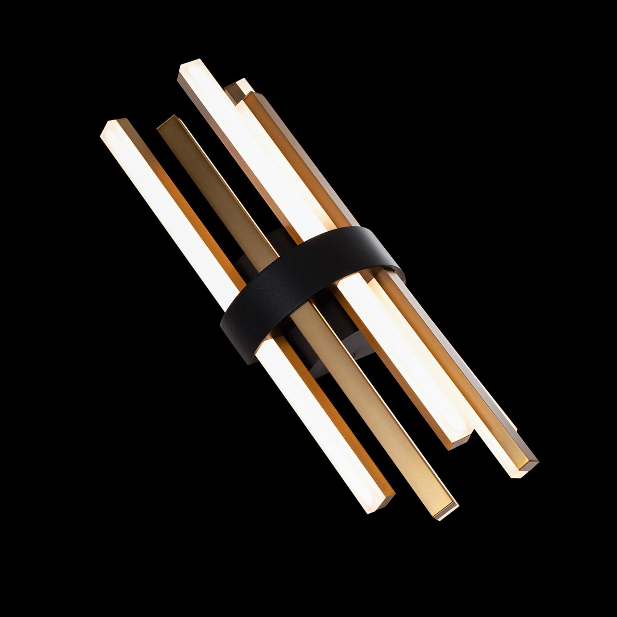 Harmonix 7in LED Wall Sconce 3000K in Black with Aged Brass