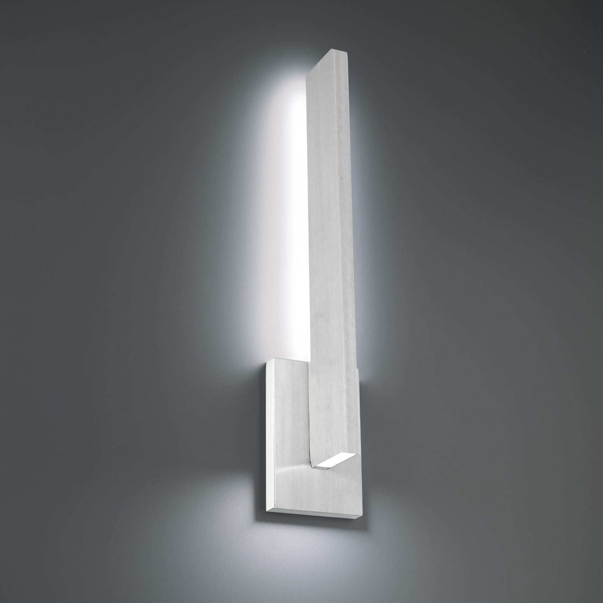 Mako 22in LED Indoor or Outdoor Wall Light 3-CCT 3000K-3500K-4000K Set to 3500K in Brushed Aluminum