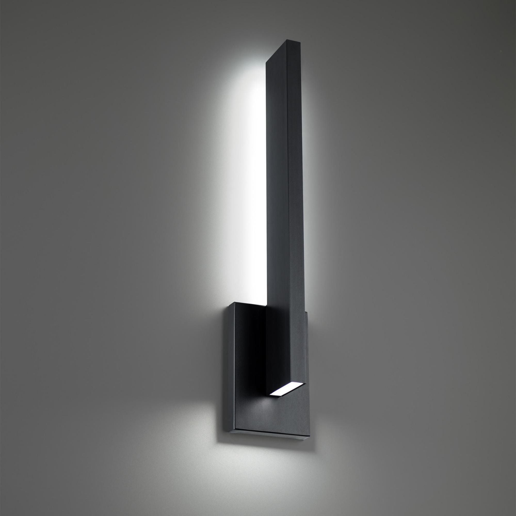 Mako 22in LED Indoor or Outdoor Wall Light 3-CCT 3000K-3500K-4000K Set to 3500K in Black
