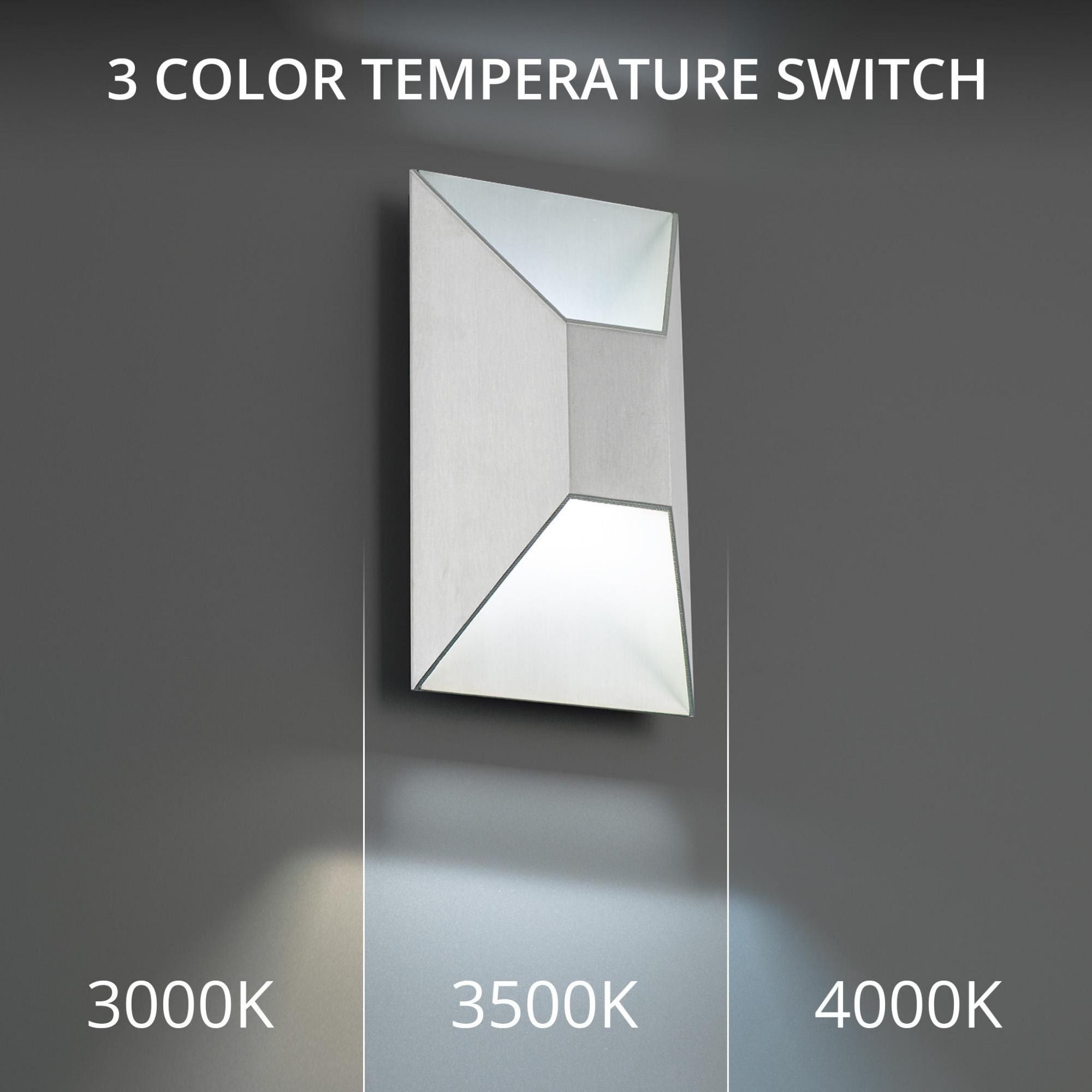 Maglev 10in LED Indoor or Outdoor Wall Light 3-CCT 3000K-3500K-4000K Set to 3500K in Brushed Aluminum